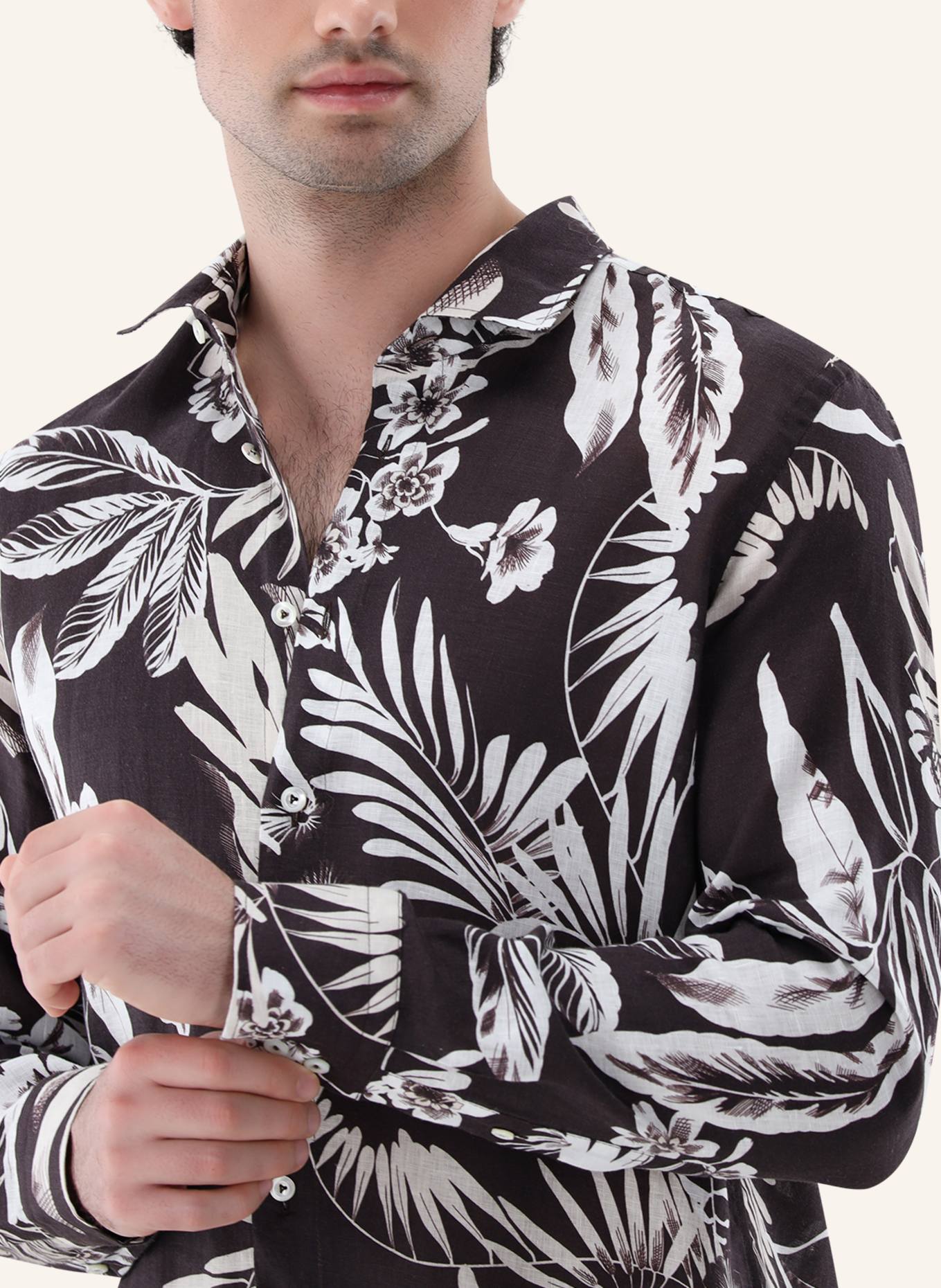 van Laack Hemd Tailor Fit: BEIGE/ BRAUN