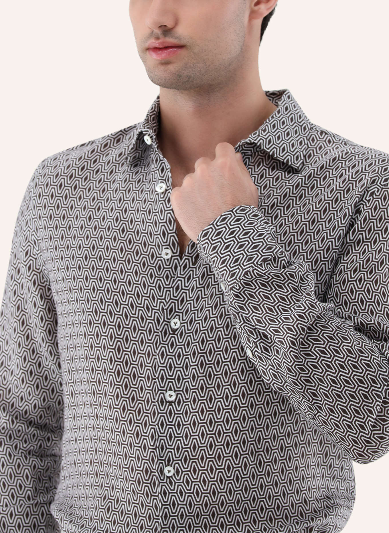 van Laack Hemd Slim Fit: BEIGE/ BRAUN