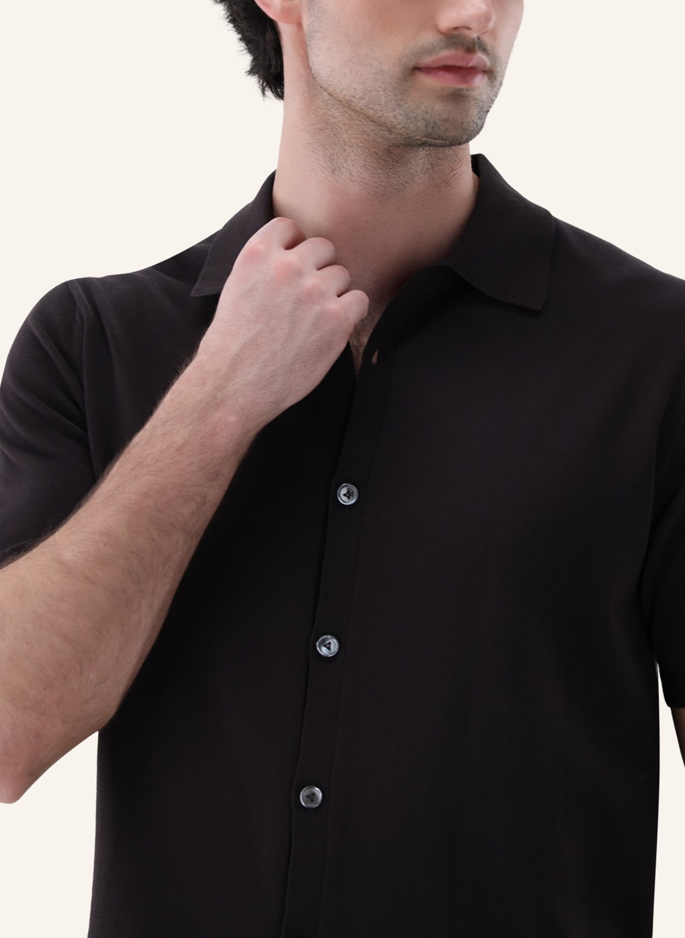 van Laack Poloshirt: BEIGE/ BRAUN