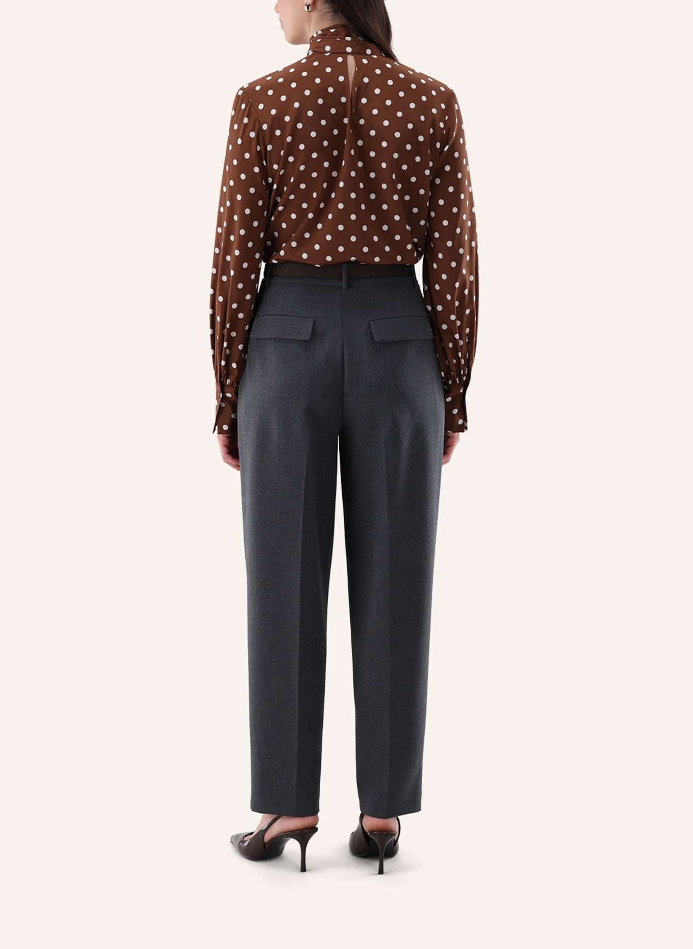 van Laack Bluse Modern Fit: BEIGE/ BRAUN