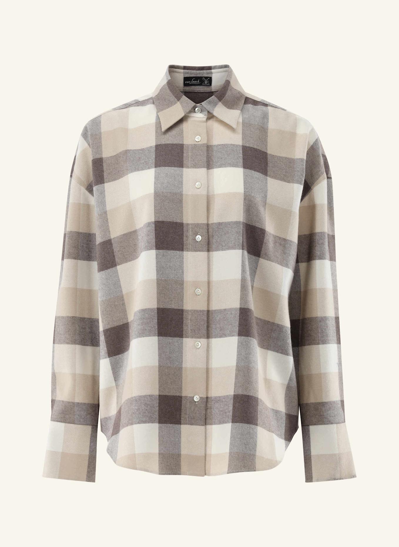 van Laack Bluse Modern Fit: BEIGE/ BRAUN