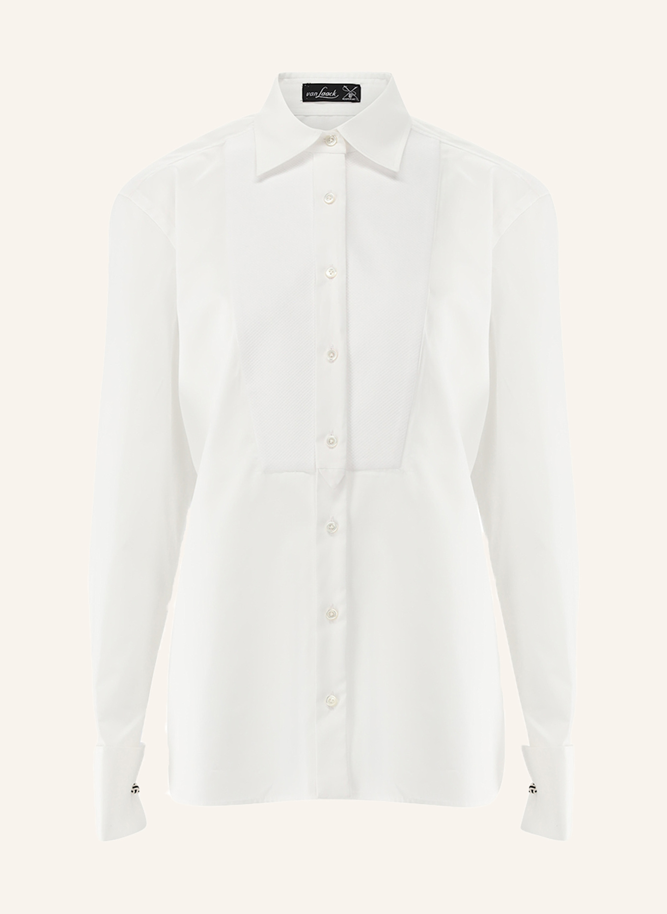 van Laack Blouse met moderne pasvorm: WIT