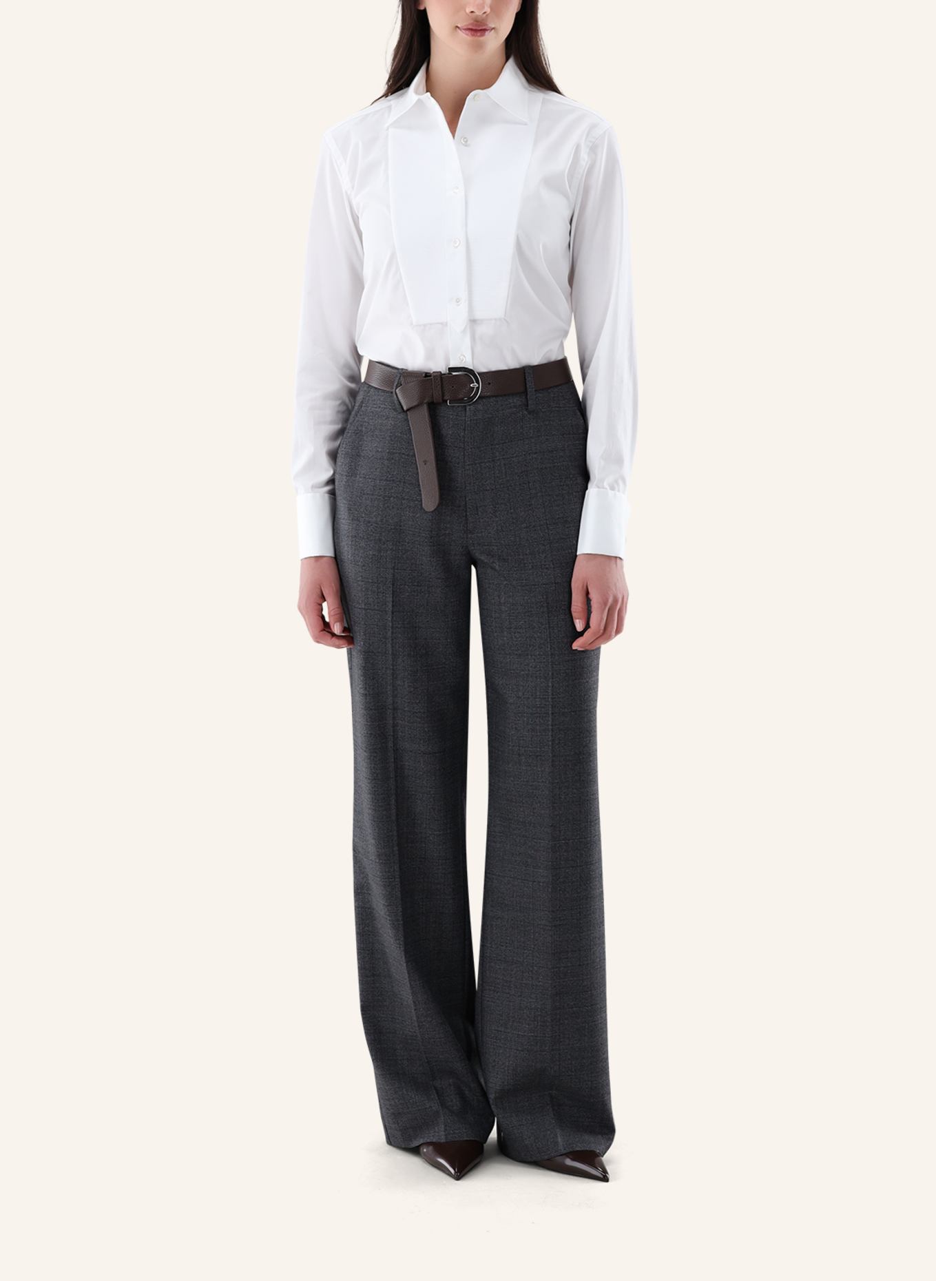 van Laack Blouse met moderne pasvorm: WIT