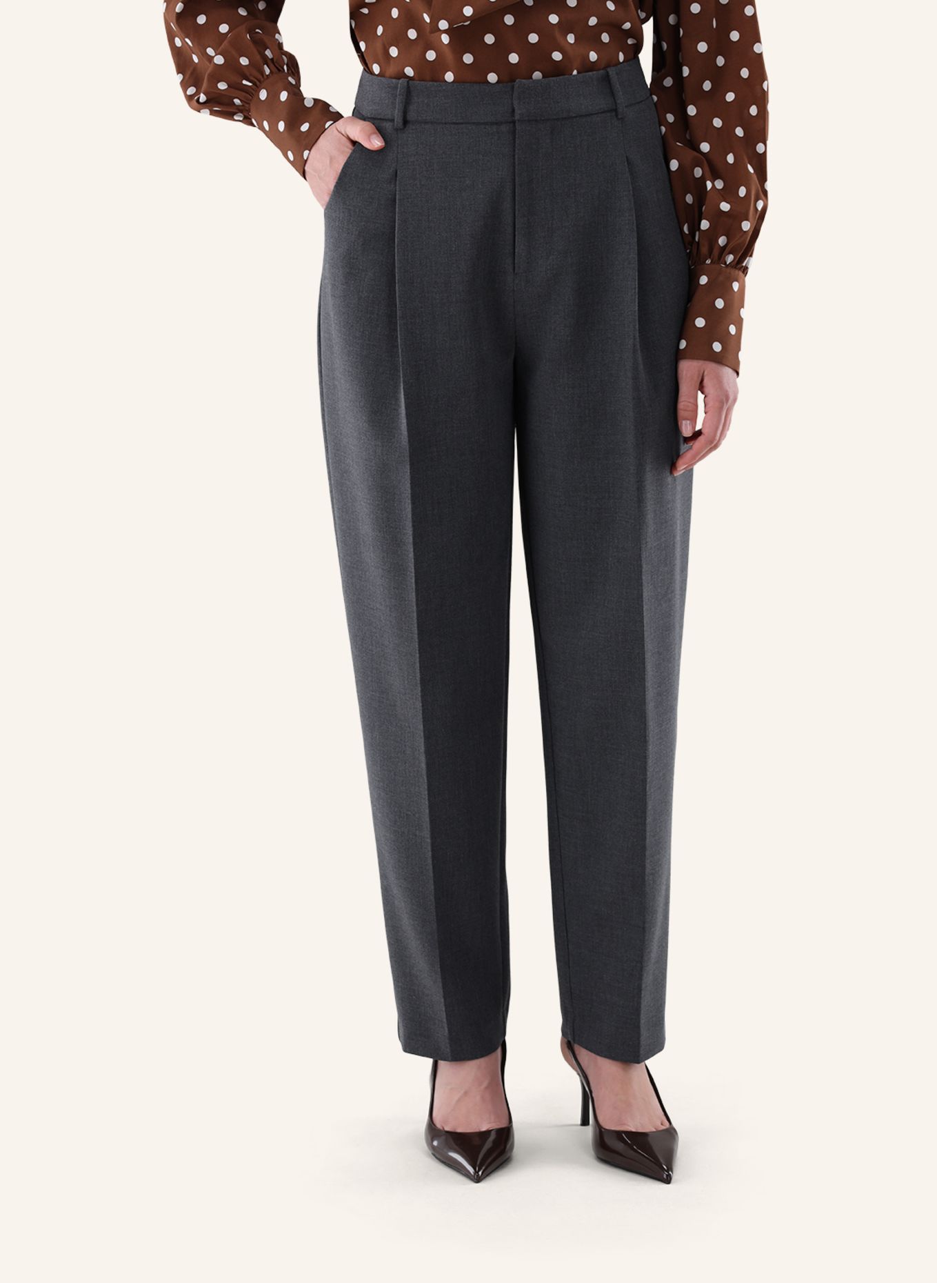 van Laack Broek met moderne pasvorm: GRIJS