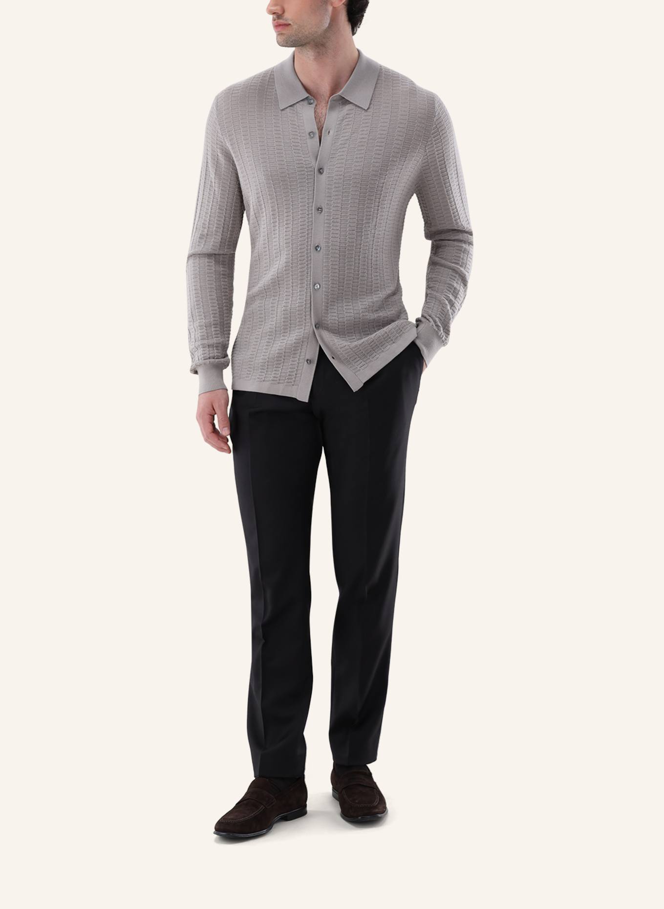van Laack Sweater: BEIGE/ BROWN