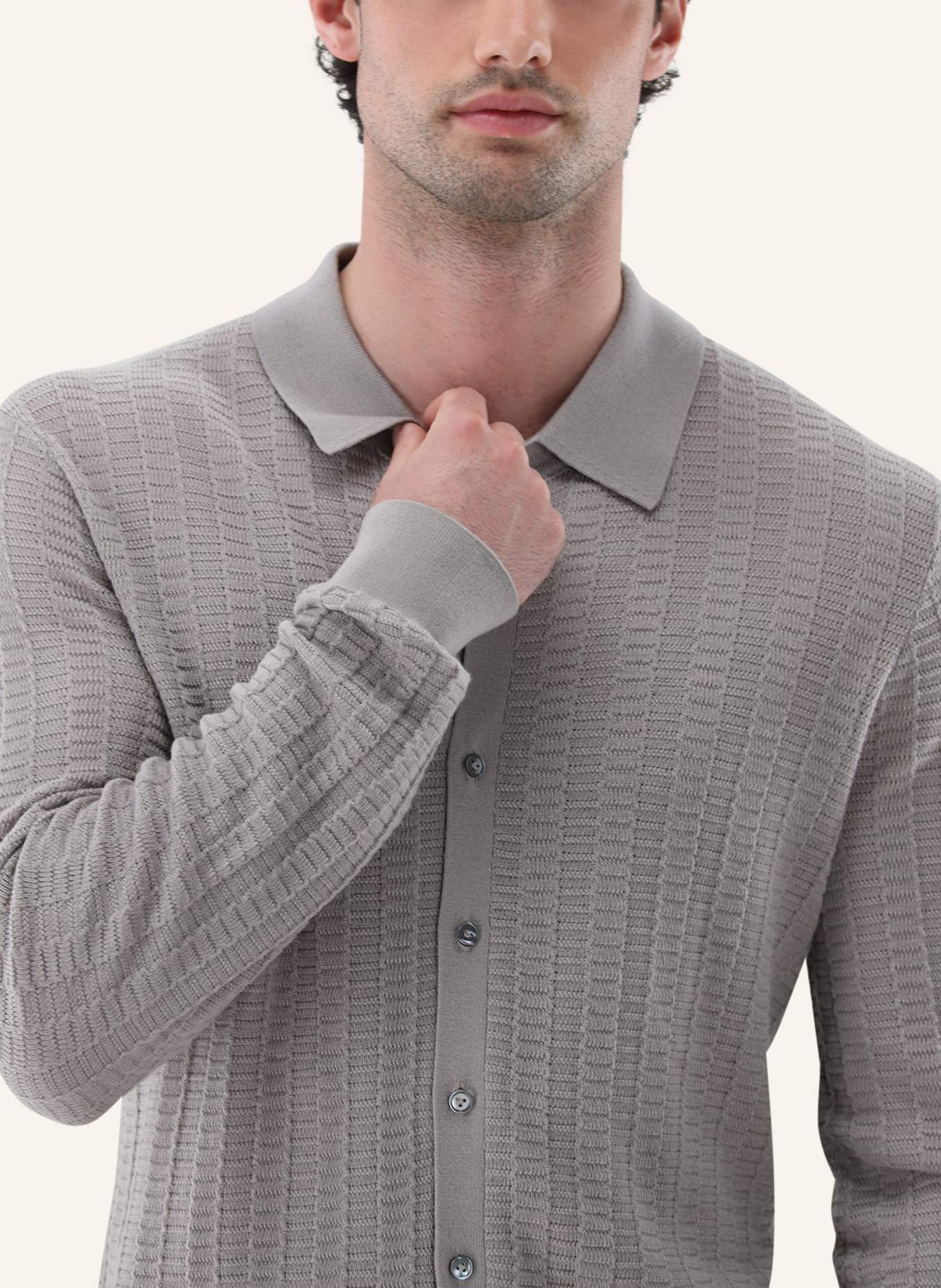 van Laack Sweater: BEIGE/ BROWN