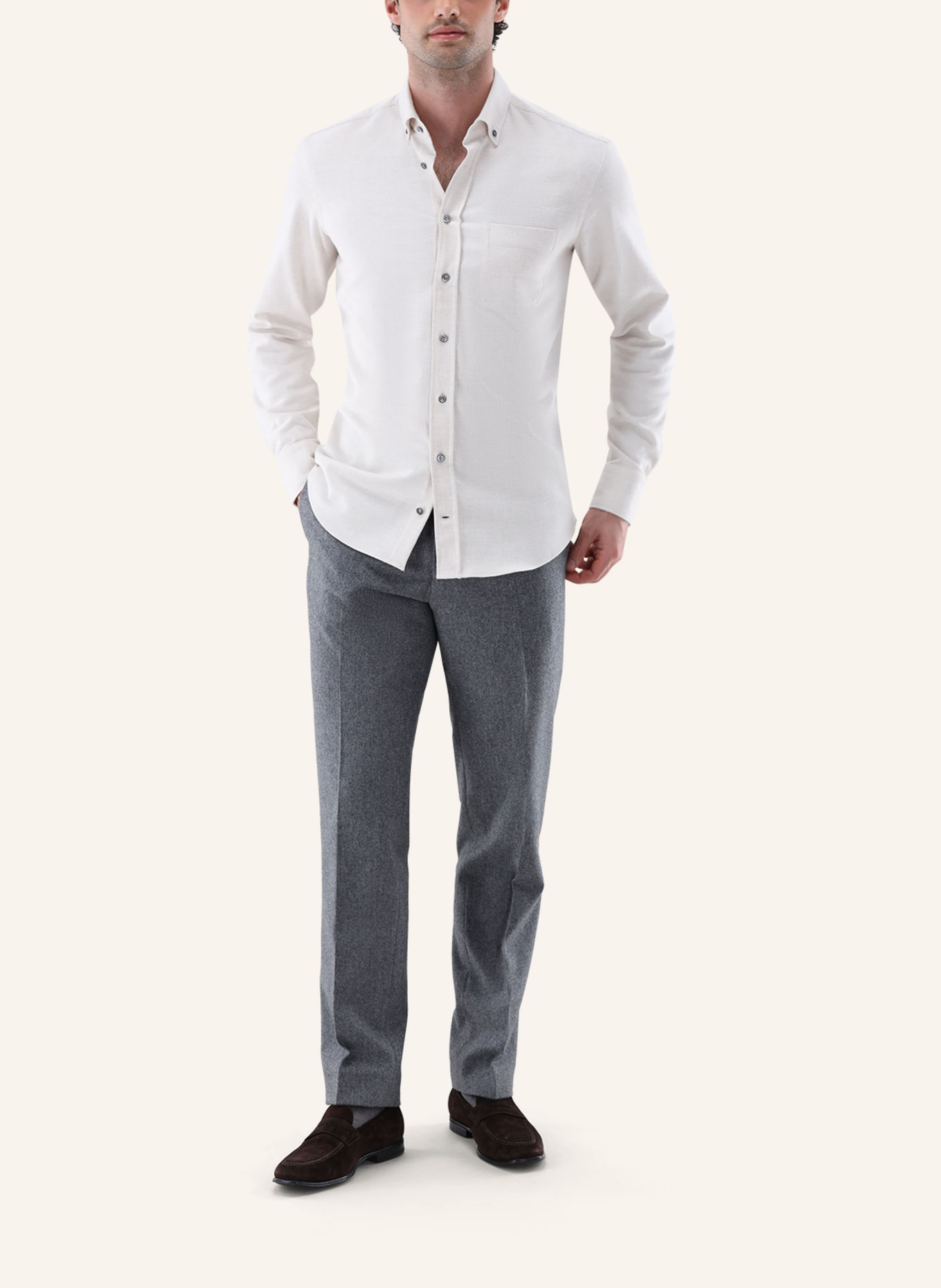 van Laack Overhemd Tailor Fit: BEIGE / BRUIN