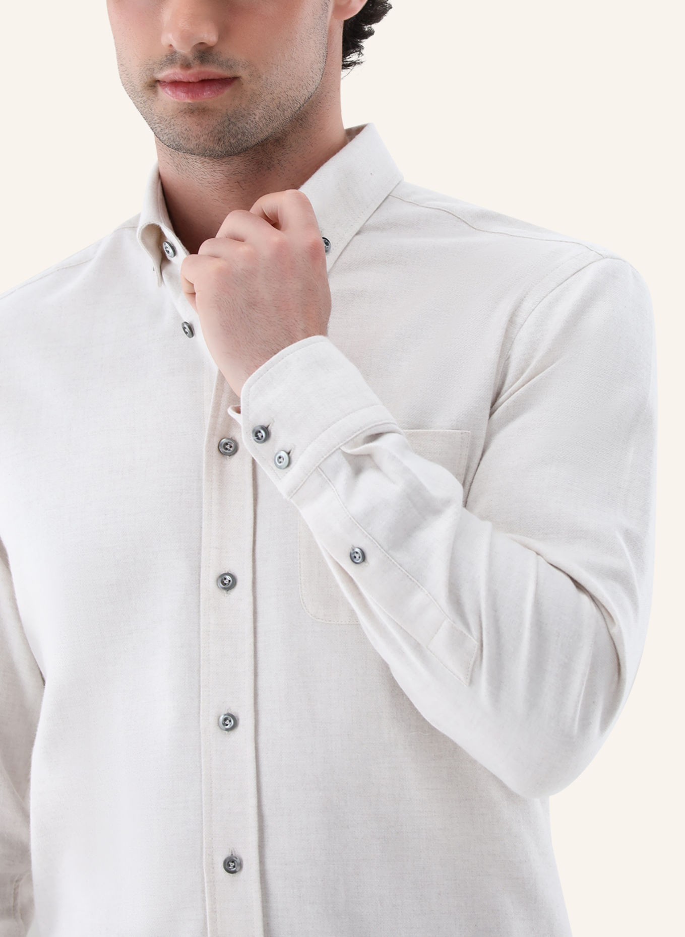 van Laack Overhemd Tailor Fit: BEIGE / BRUIN