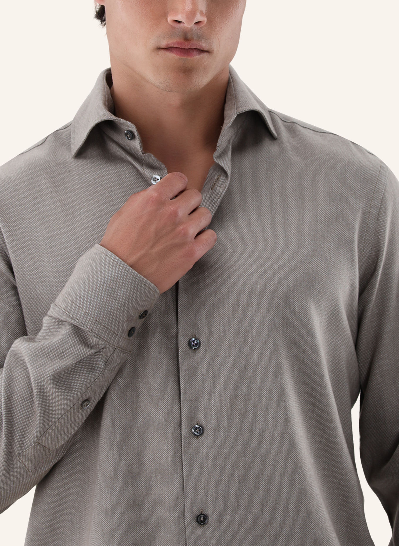 van Laack Overhemd Tailor Fit: BEIGE / BRUIN