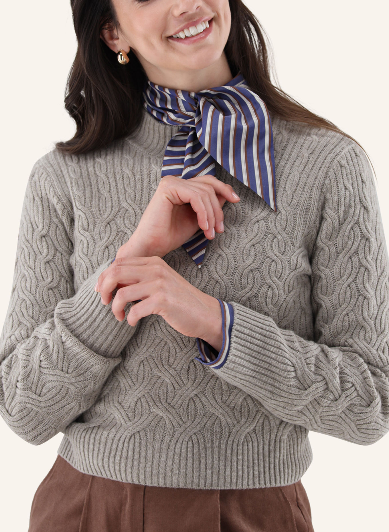 van Laack Pullover: BEIGE / BRAUN