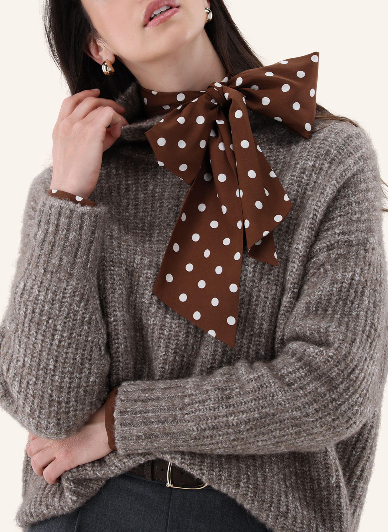 van Laack Pullover: BEIGE / BRAUN