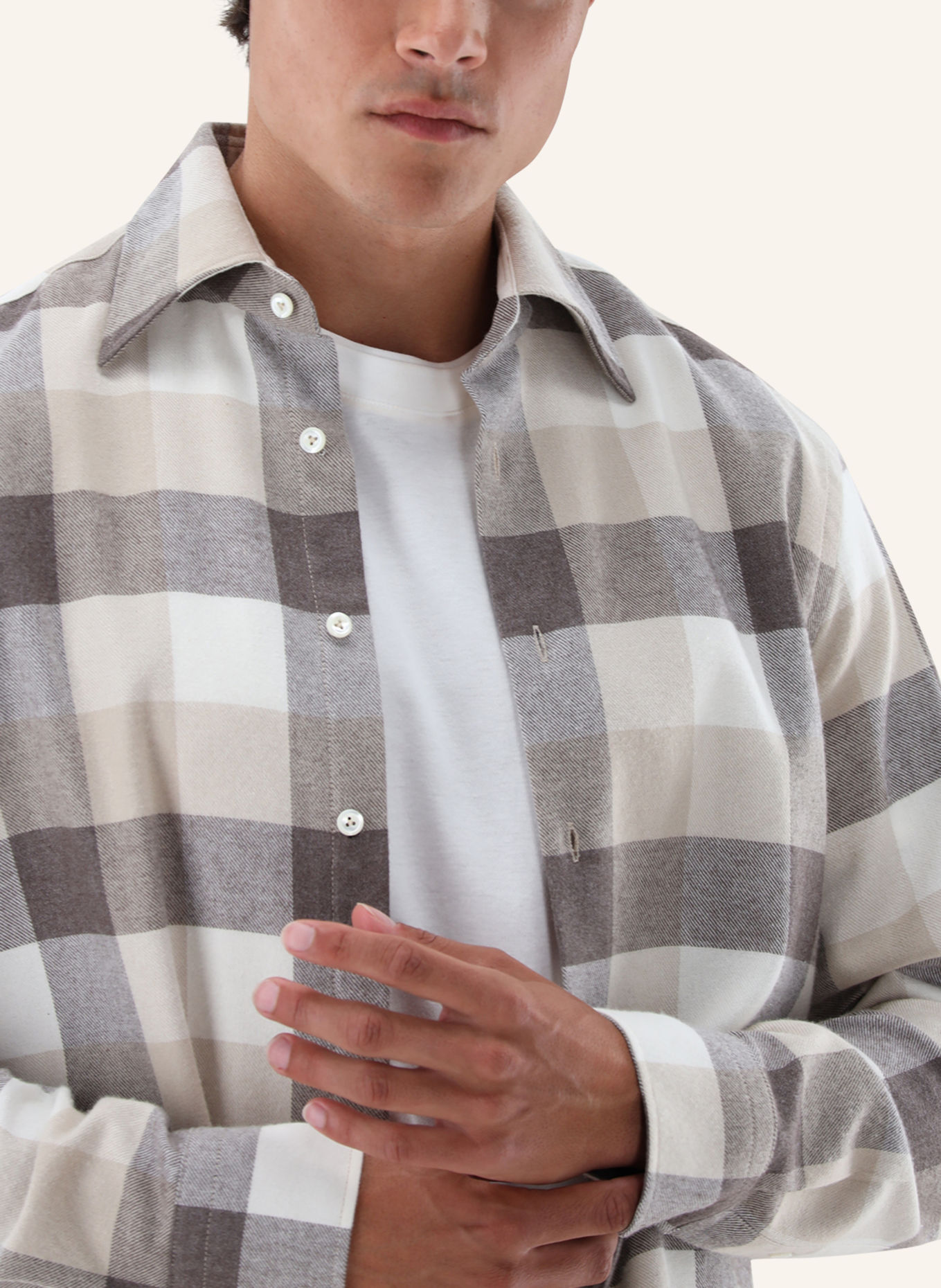 van Laack Hemd Tailor Fit: BEIGE / BRAUN