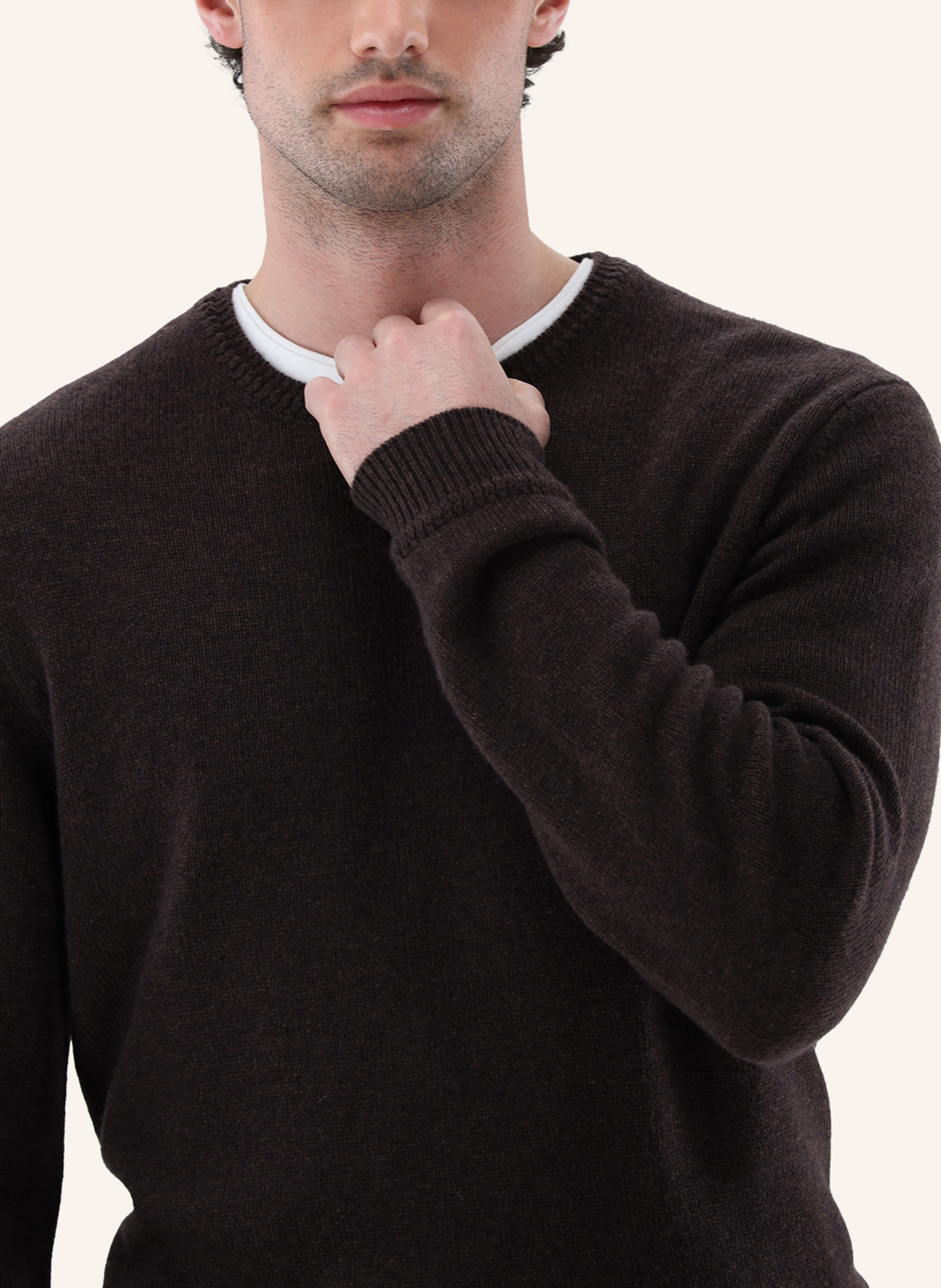 van Laack Pullover: BEIGE / BRAUN