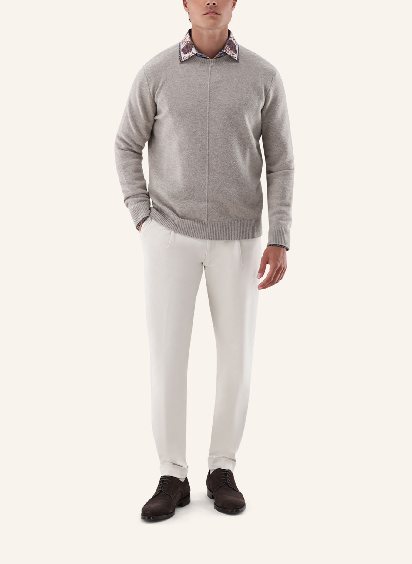 van Laack Pullover: BEIGE / BRAUN