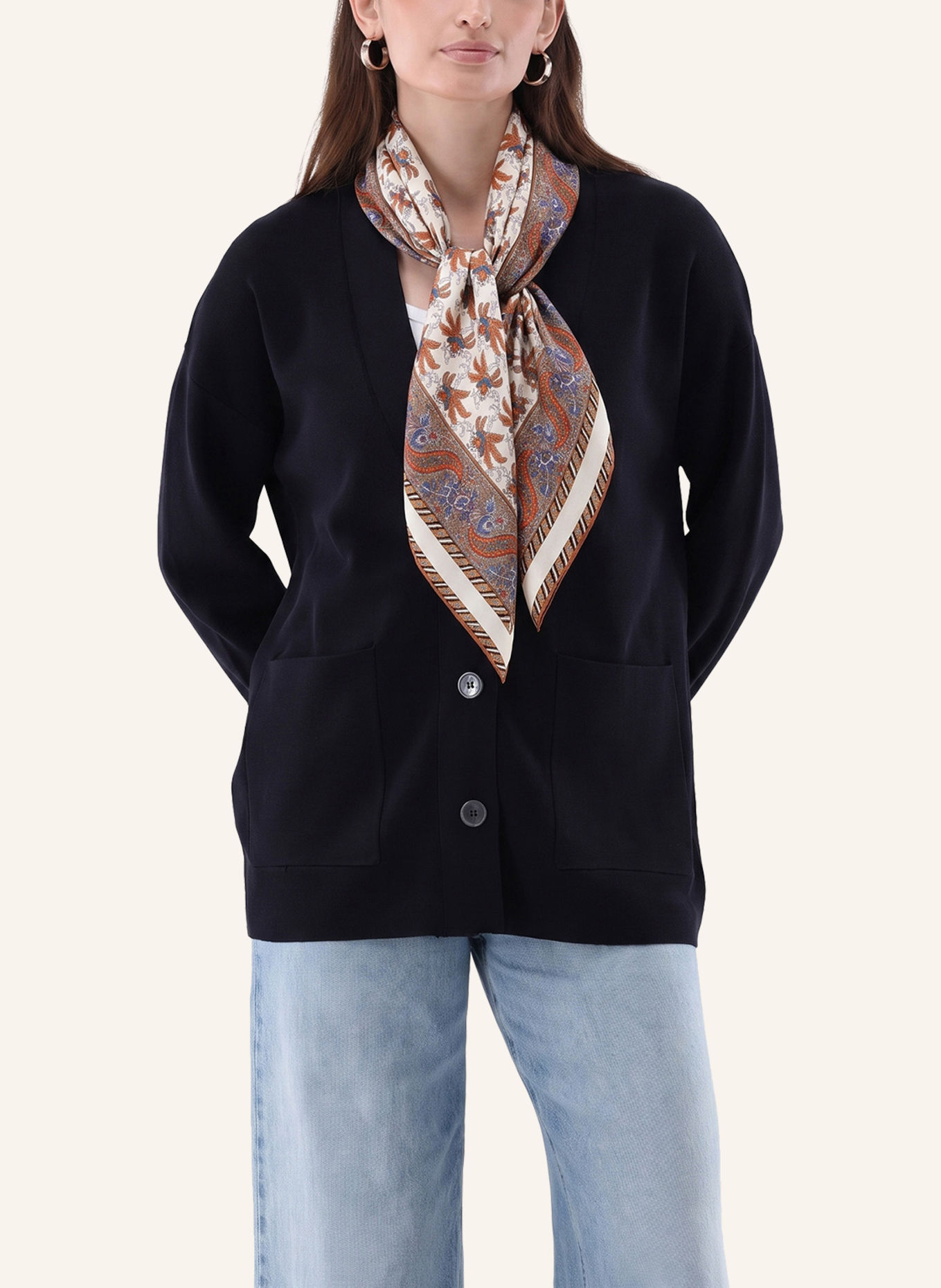 van Laack Scarf: BEIGE / BROWN