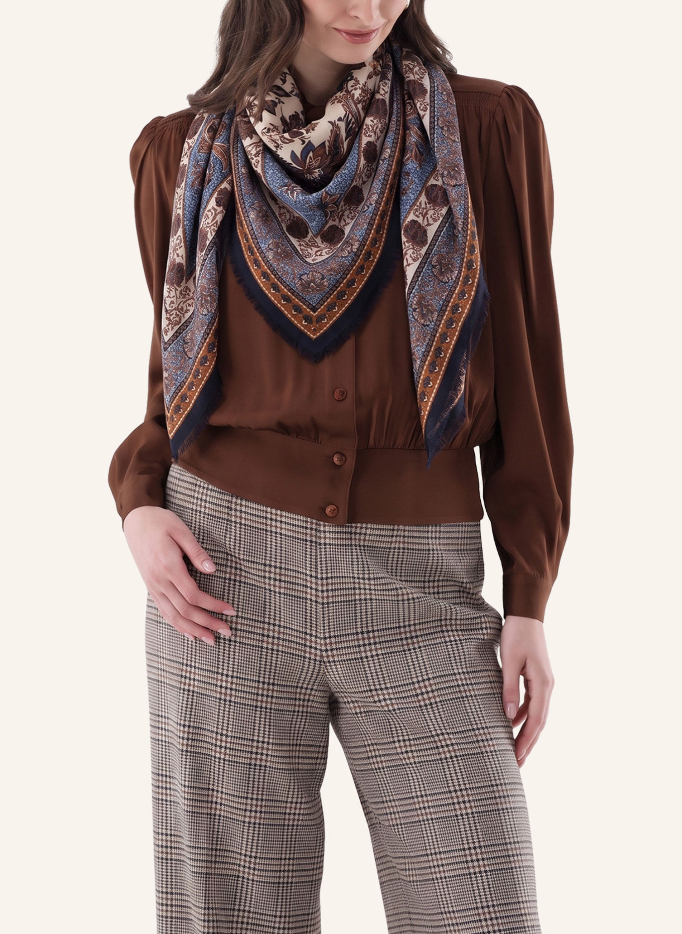 van Laack Scarf: BEIGE / BROWN