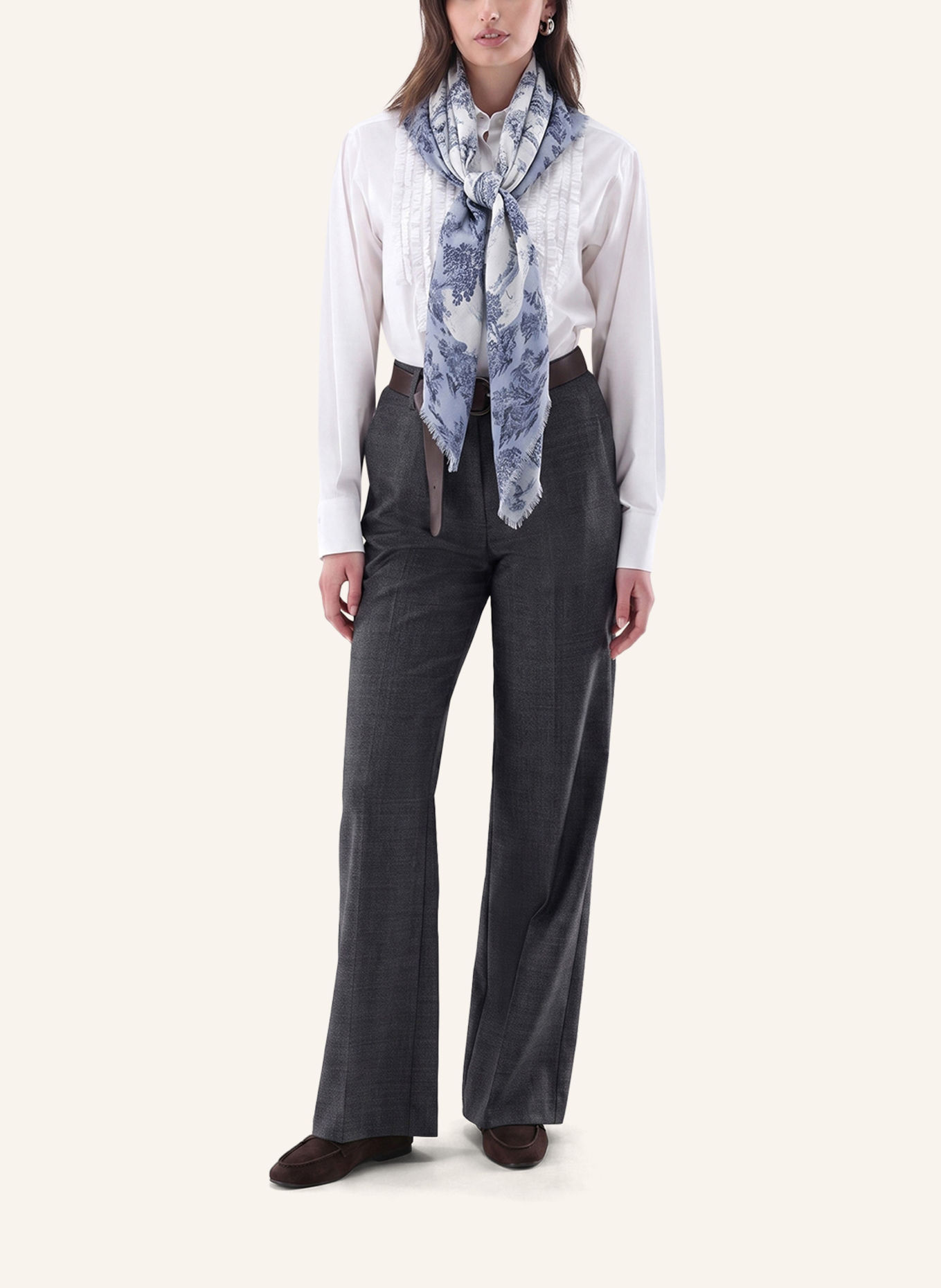 van Laack Scarf: BEIGE / BROWN
