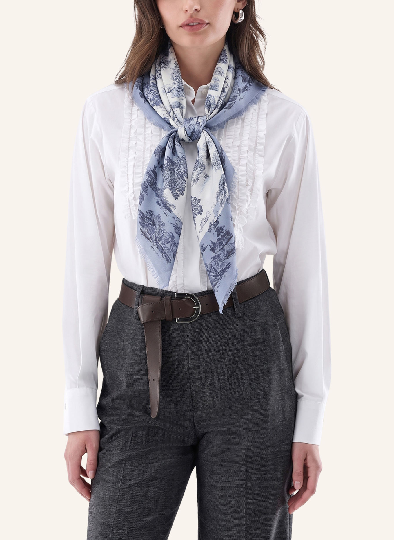 van Laack Scarf: BEIGE / BROWN