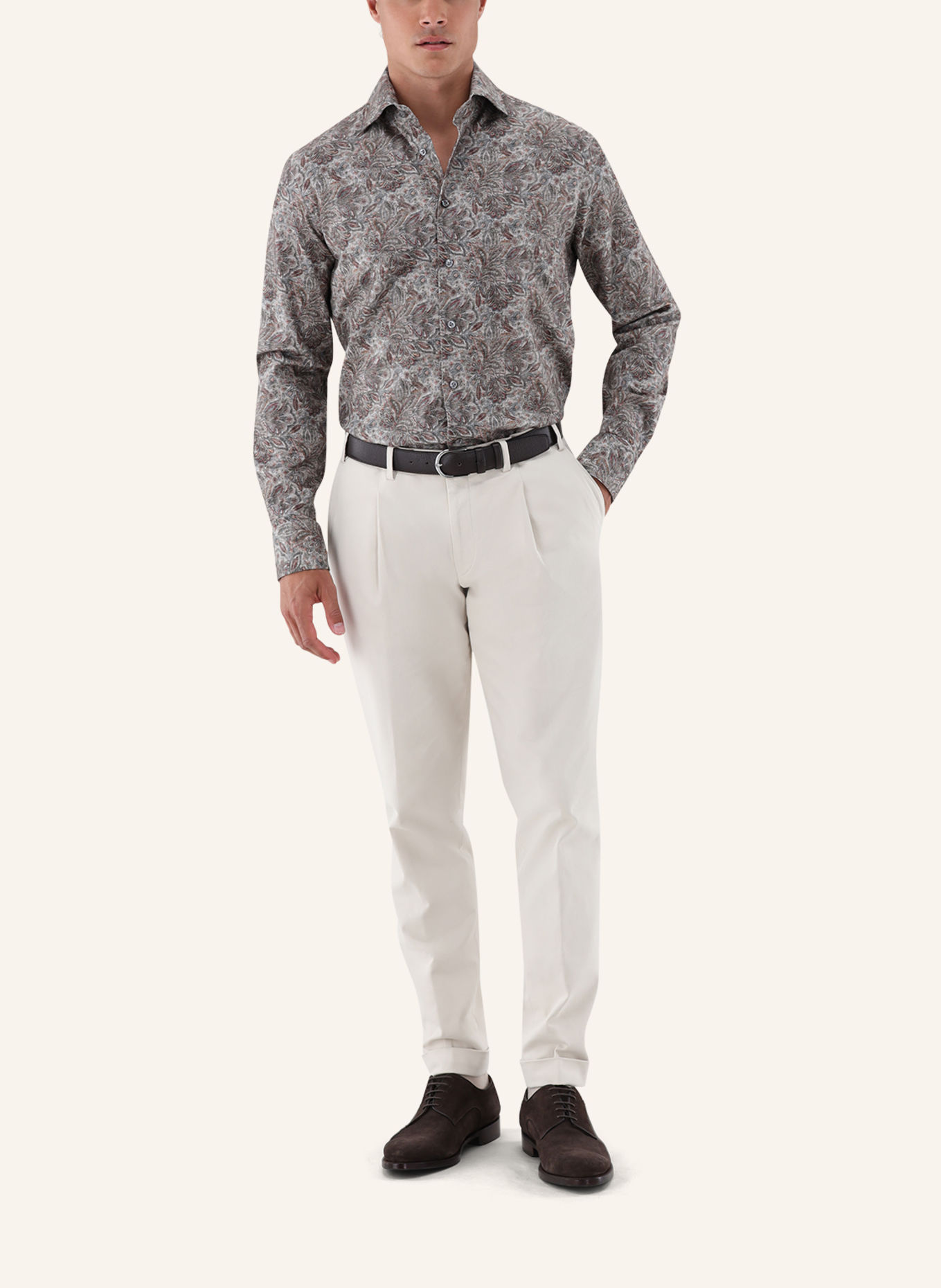 van Laack Overhemd Tailor Fit: BEIGE / BRUIN