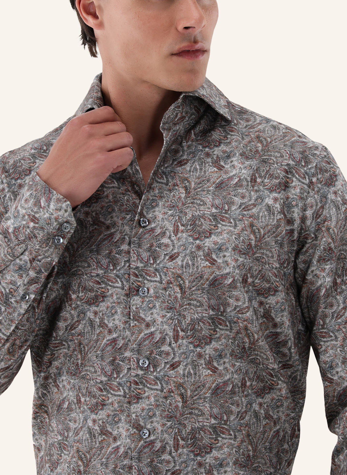 van Laack Overhemd Tailor Fit: BEIGE / BRUIN