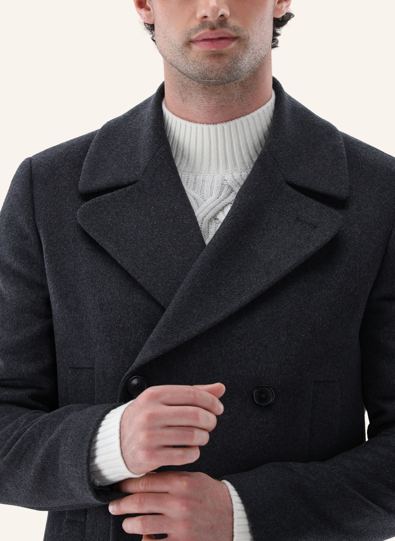 van Laack Mantel: GRIJS