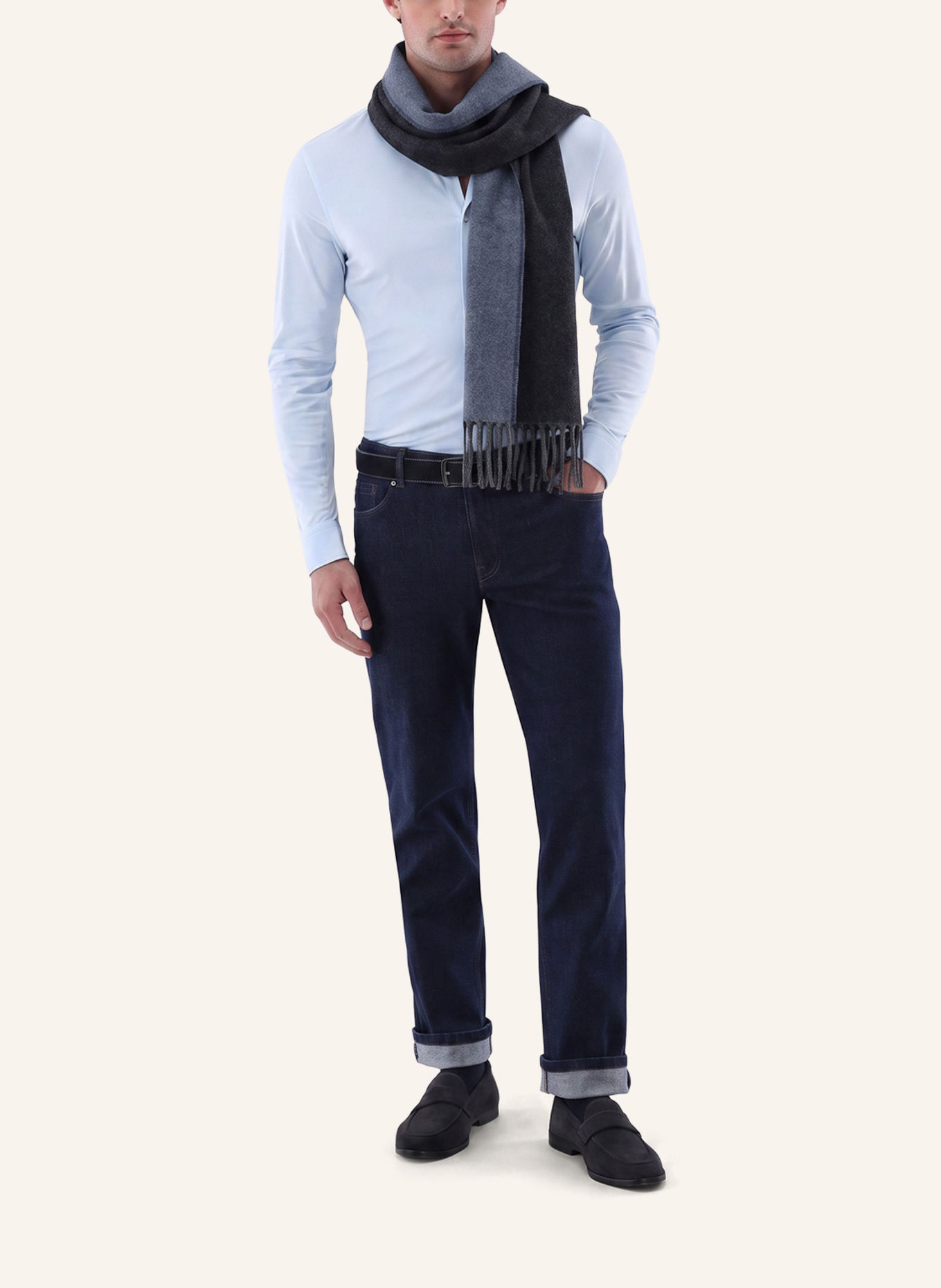 van Laack Sjaal: DONKERBLAUW