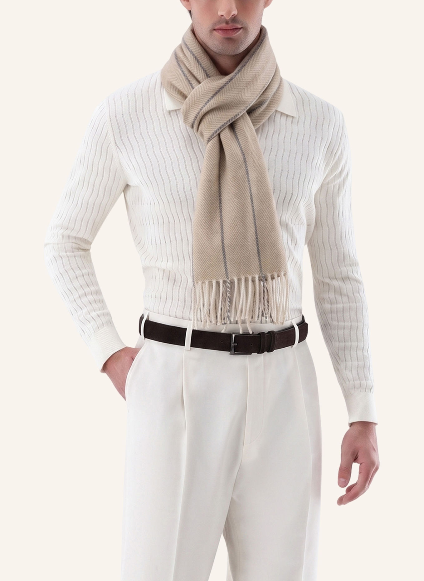 van Laack Sjaal: BEIGE / BRUIN