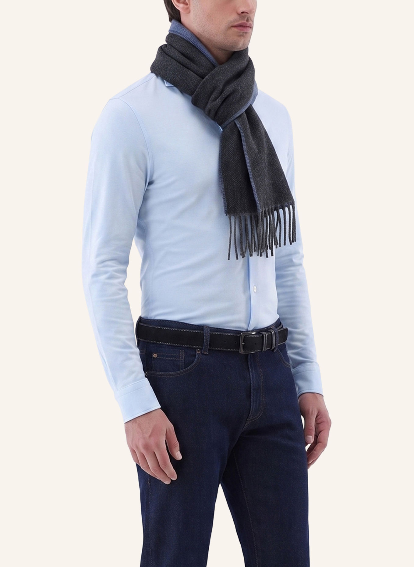 van Laack Sjaal: DONKERBLAUW