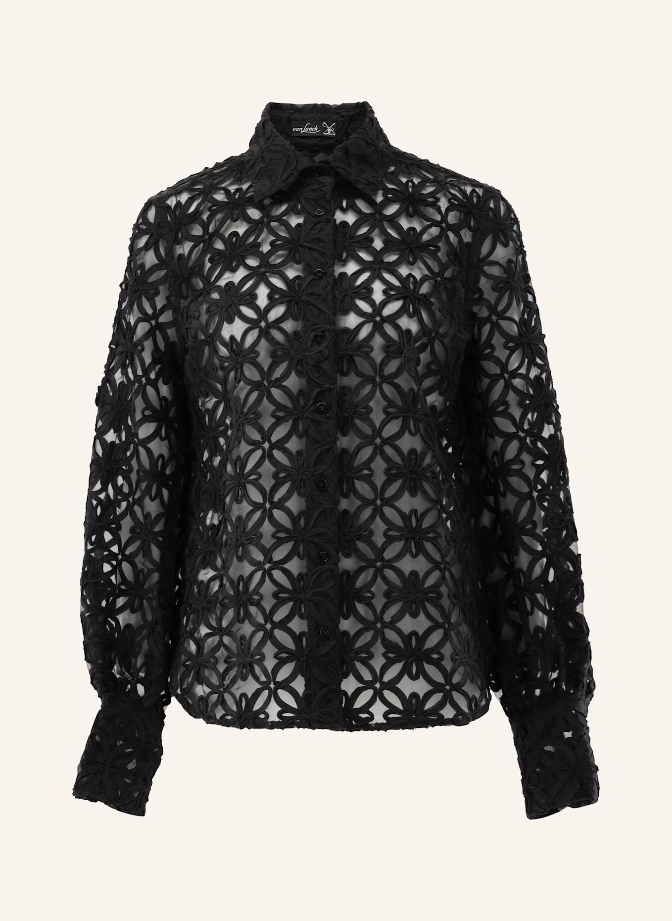 van Laack Blouse Modern Fit: ZWART