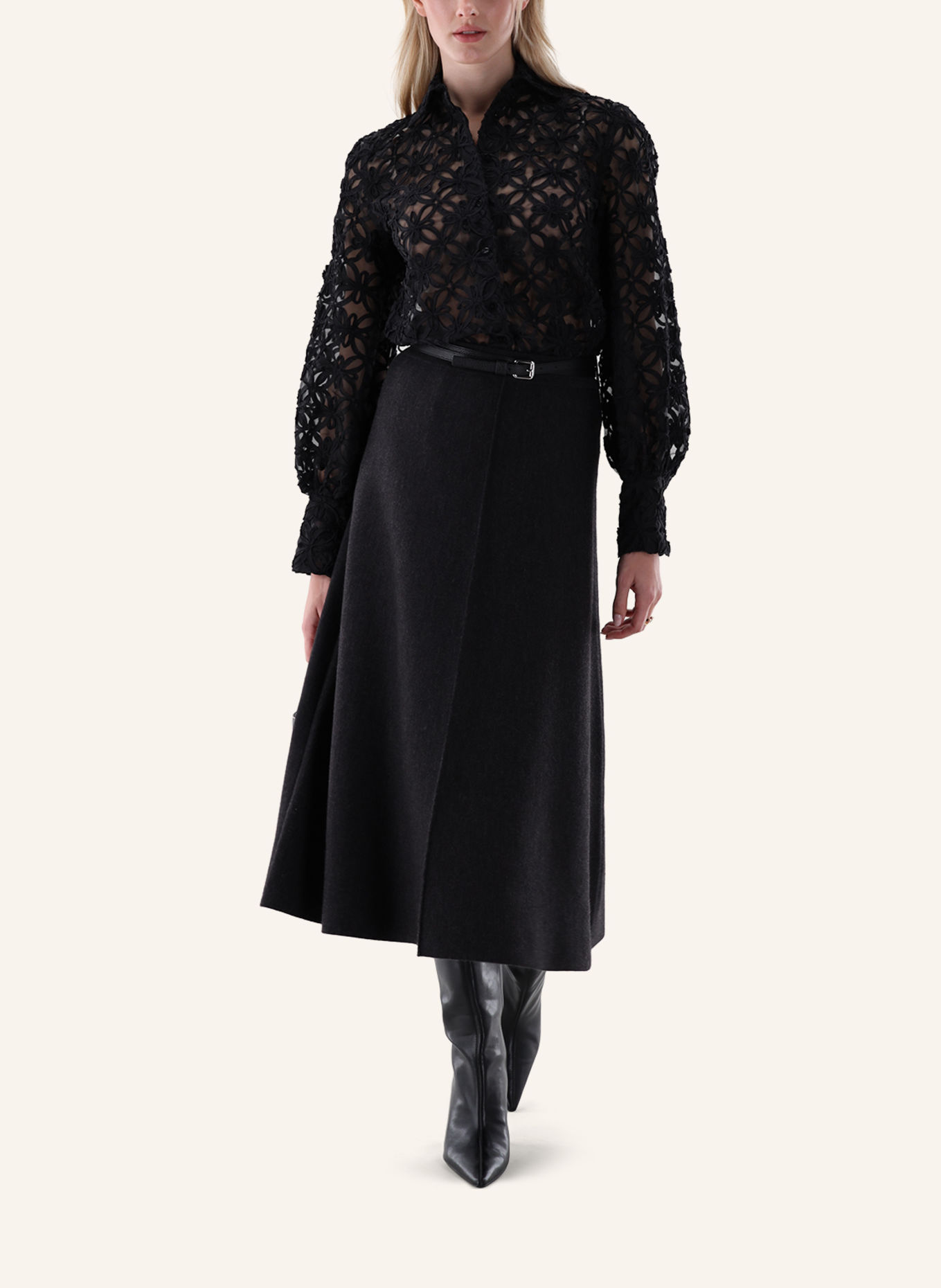 van Laack Blouse Modern Fit: ZWART