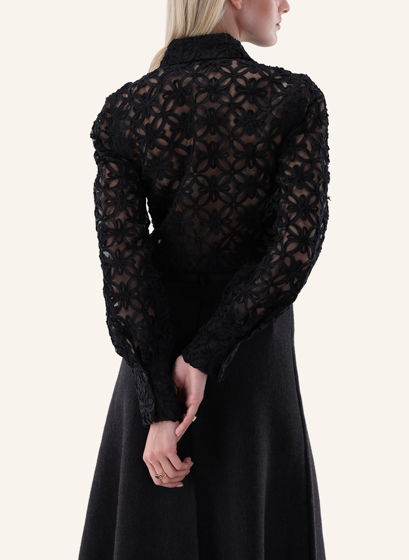 van Laack Blouse Modern Fit: ZWART