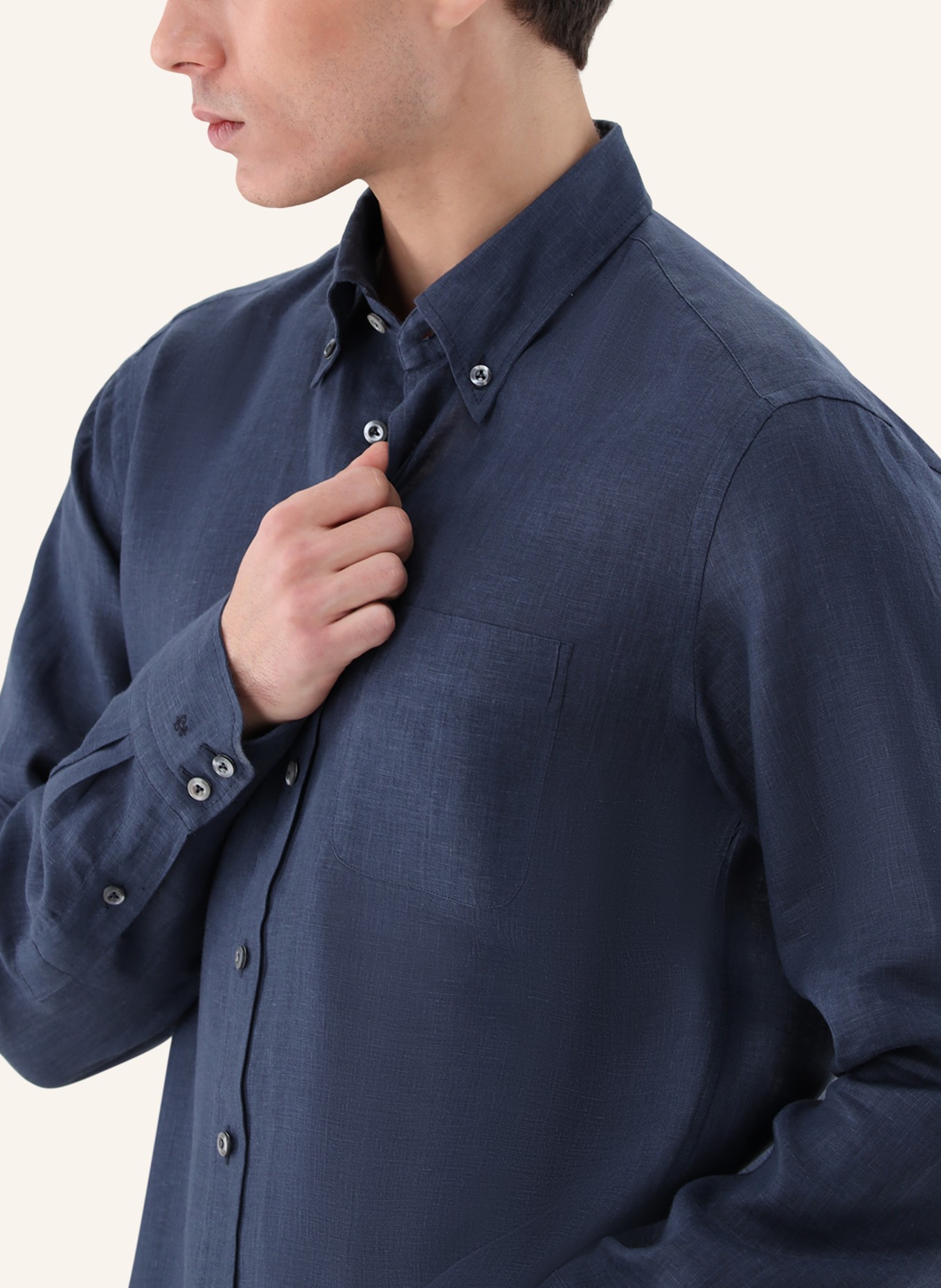 van Laack Hemd Comfort Fit Langer Ärmel Button Down Kragen, Farbe: BLAU (Bild 3)