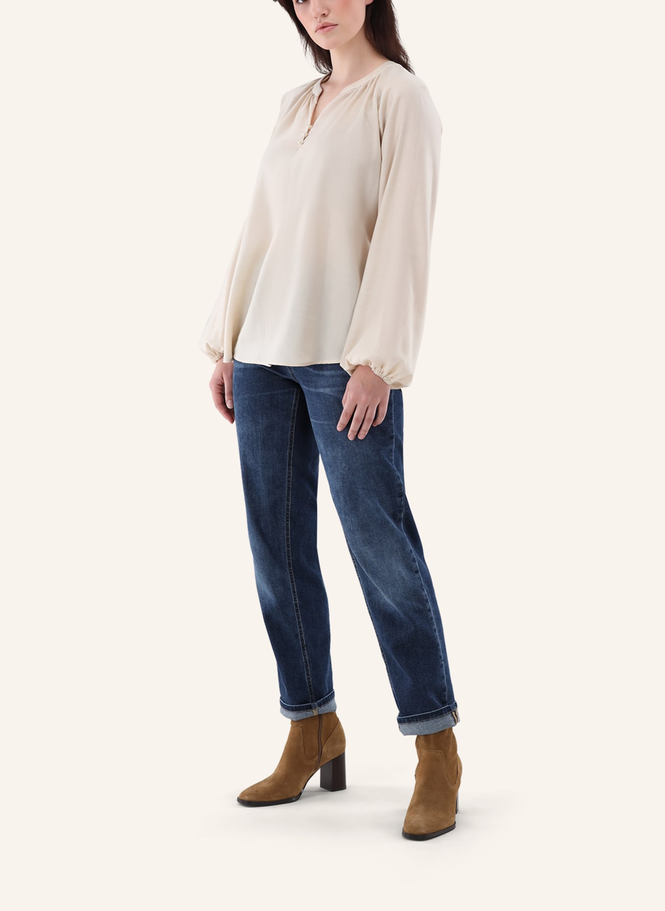 van Laack Bluse Modern Fit, Farbe: BEIGE (Bild 4)