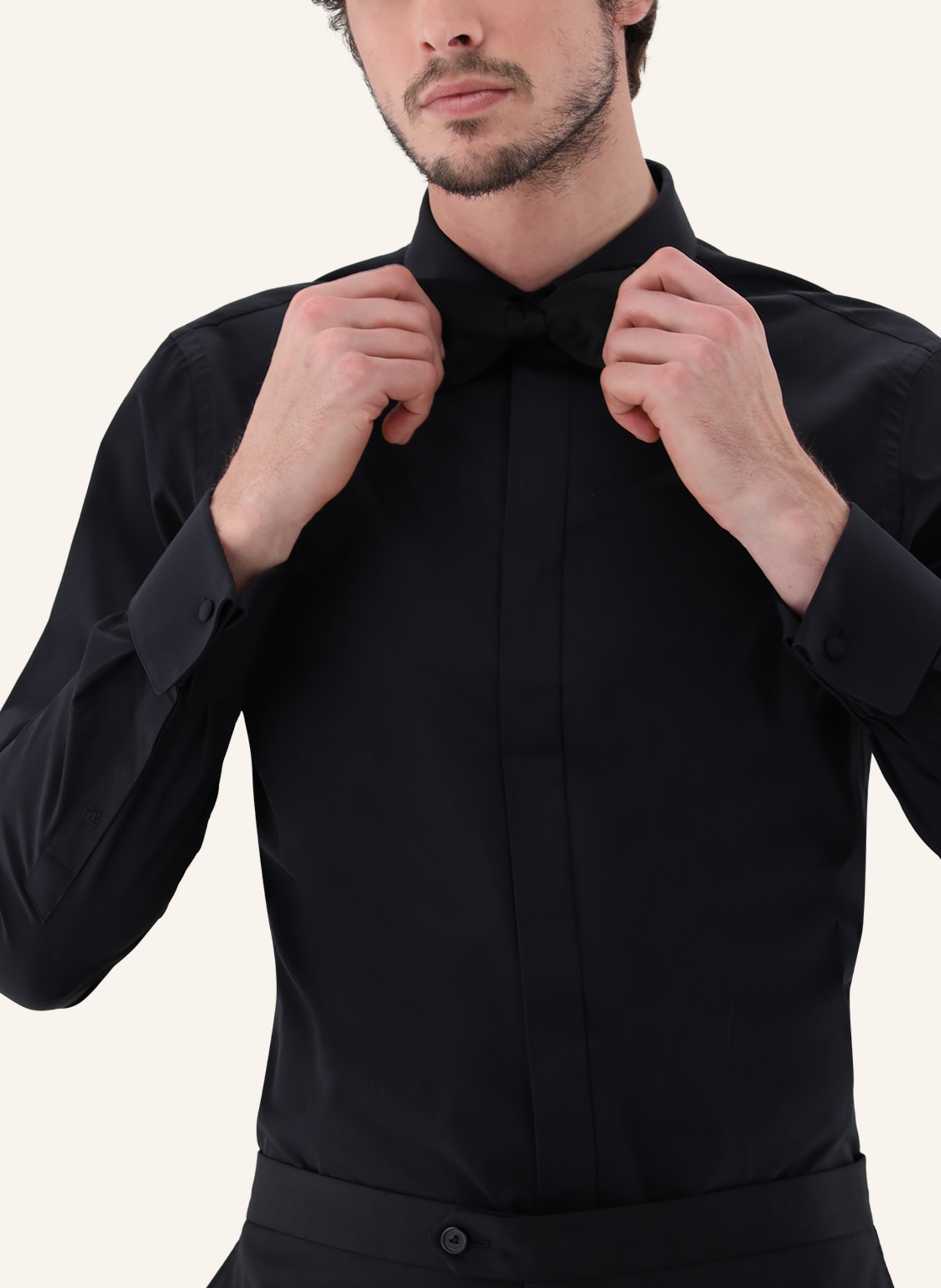 van Laack Hemd Slim Fit Langer Ärmel Smoking Kentkragen, Farbe: SCHWARZ (Bild 3)