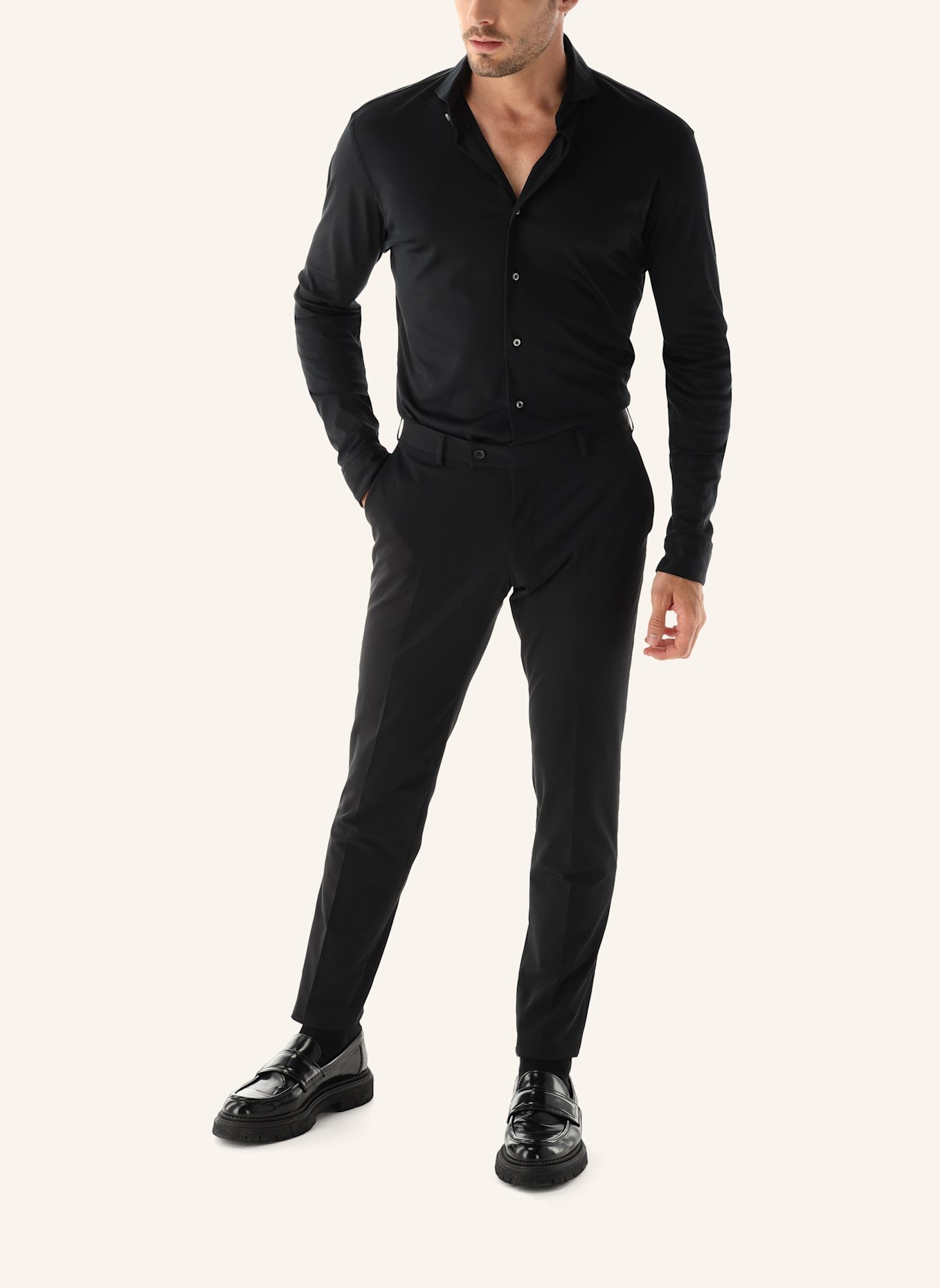 van Laack Hemd Slim Fit Langer Ärmel Haikragen, Farbe: SCHWARZ (Bild 4)