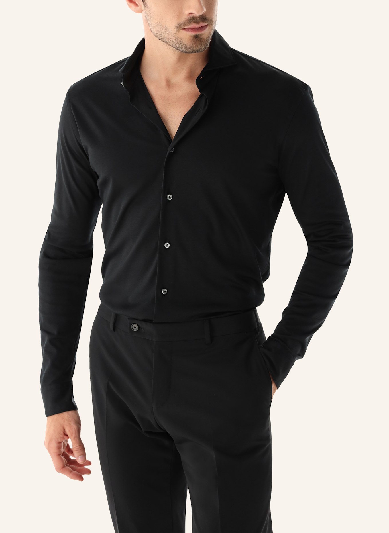 van Laack Hemd Slim Fit Langer Ärmel Haikragen, Farbe: SCHWARZ (Bild 3)