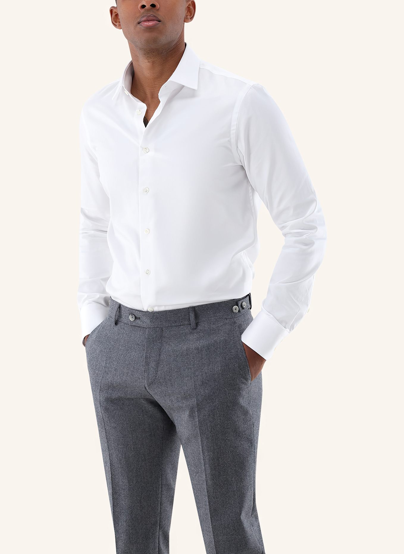 van Laack Hemd Slim Fit Langer Ärmel Kentkragen, Farbe: WEISS (Bild 3)