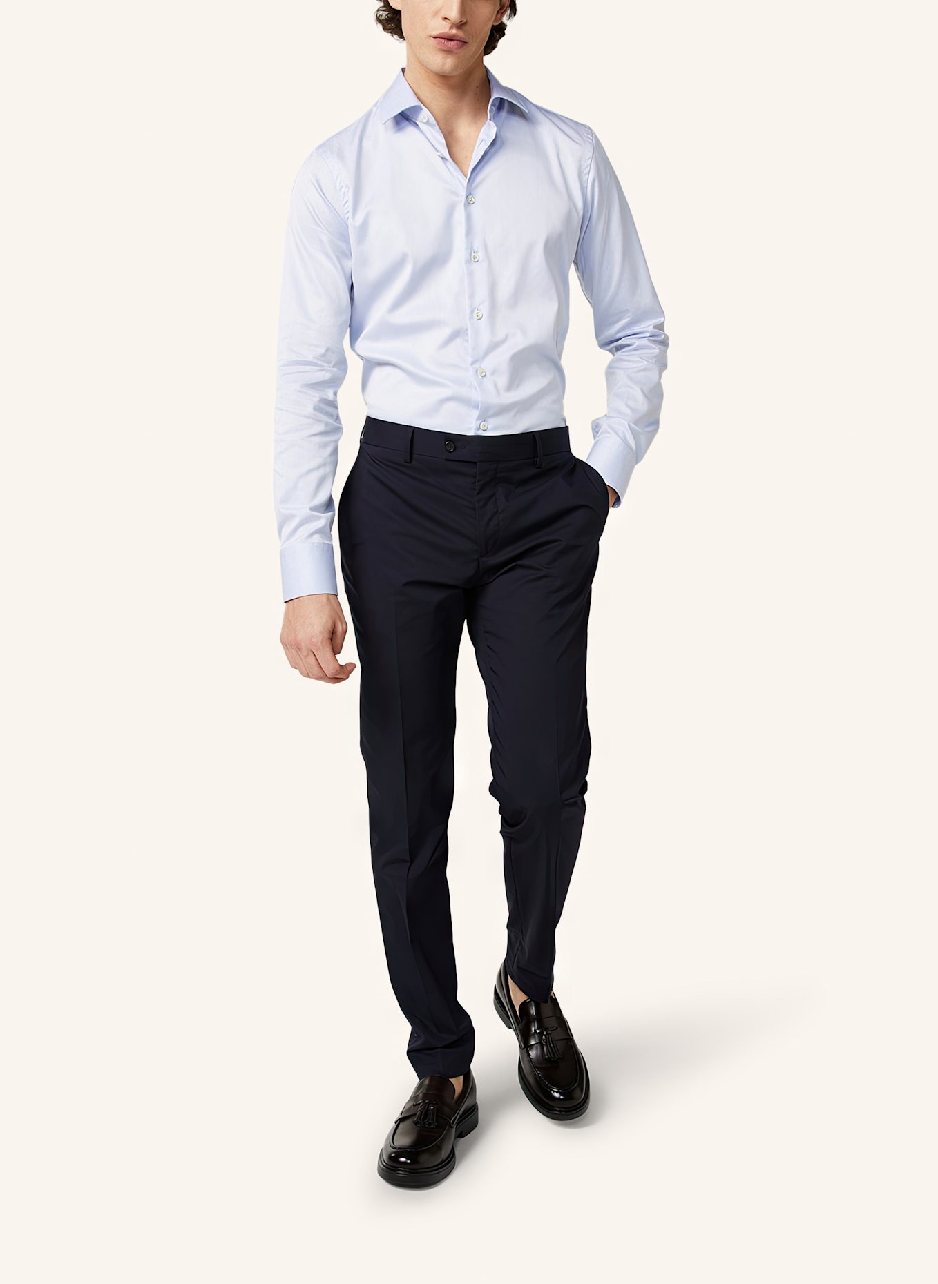 van Laack Hemd Slim Fit Langer Ärmel Haikragen, Farbe: BLAU (Bild 4)