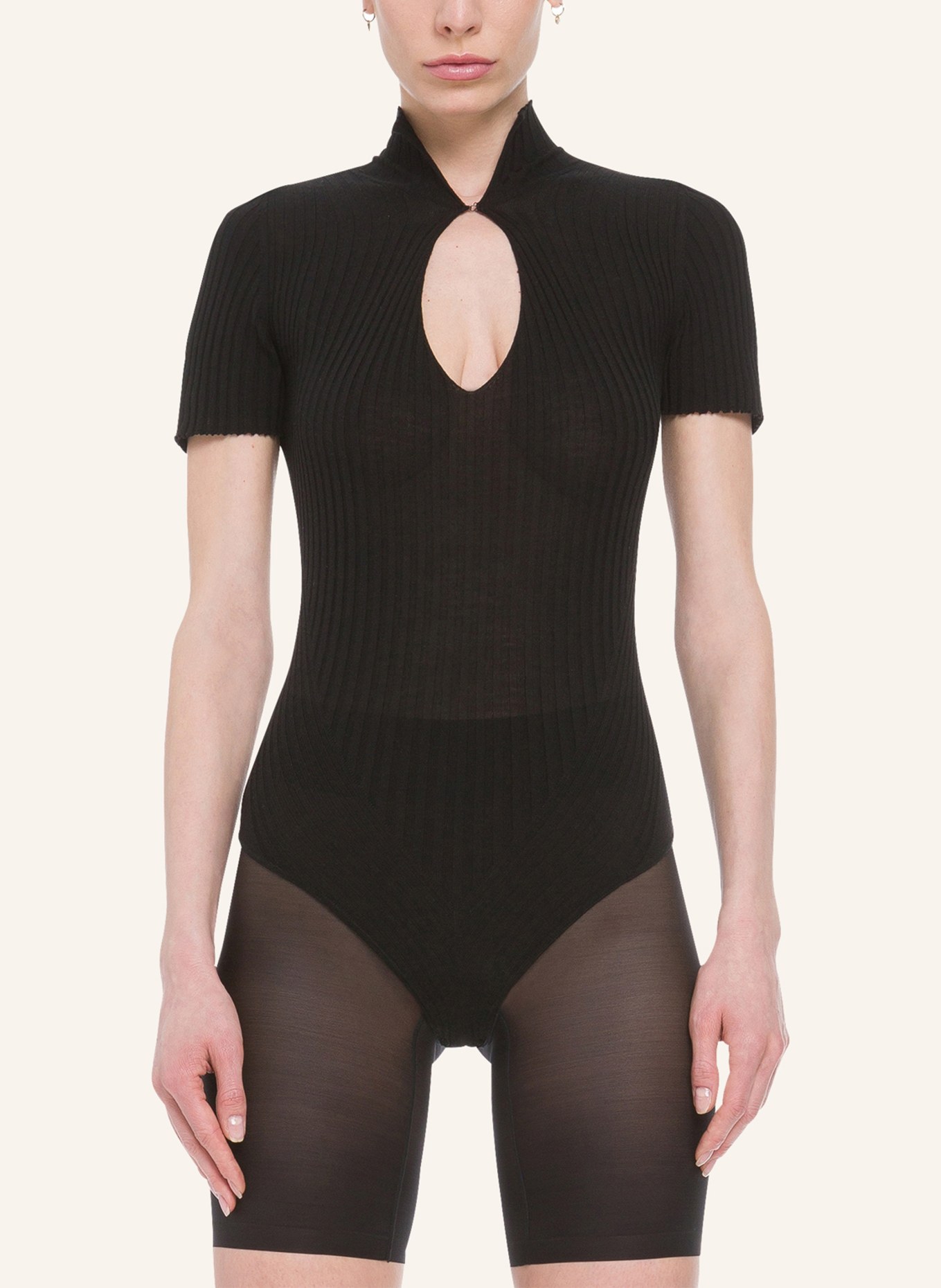 Wolford String Body MERINO RIB: SCHWARZ