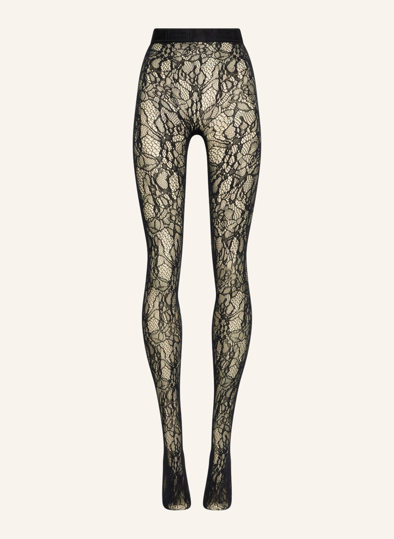 Wolford Netzstrumpfhose FLORAL, Farbe: SCHWARZ (Bild 1)