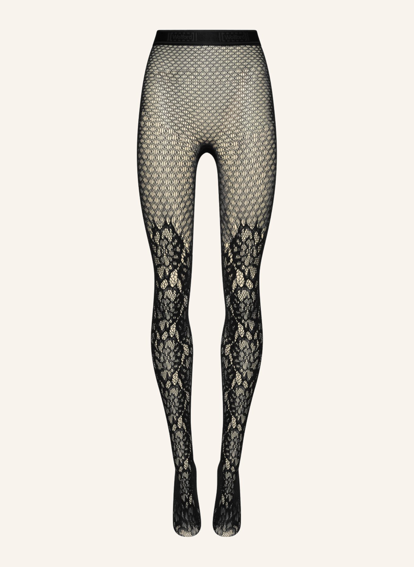 Wolford Strumpfhose LACE TATTOO, Farbe: SCHWARZ (Bild 1)