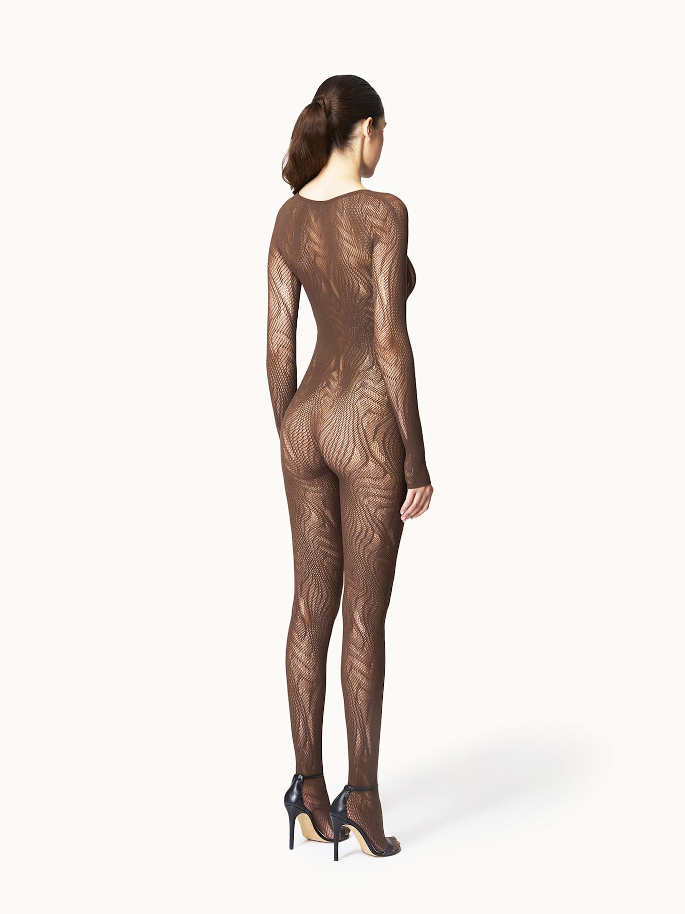 Wolford Hose SNAKE NET CATSUIT: BRAUN