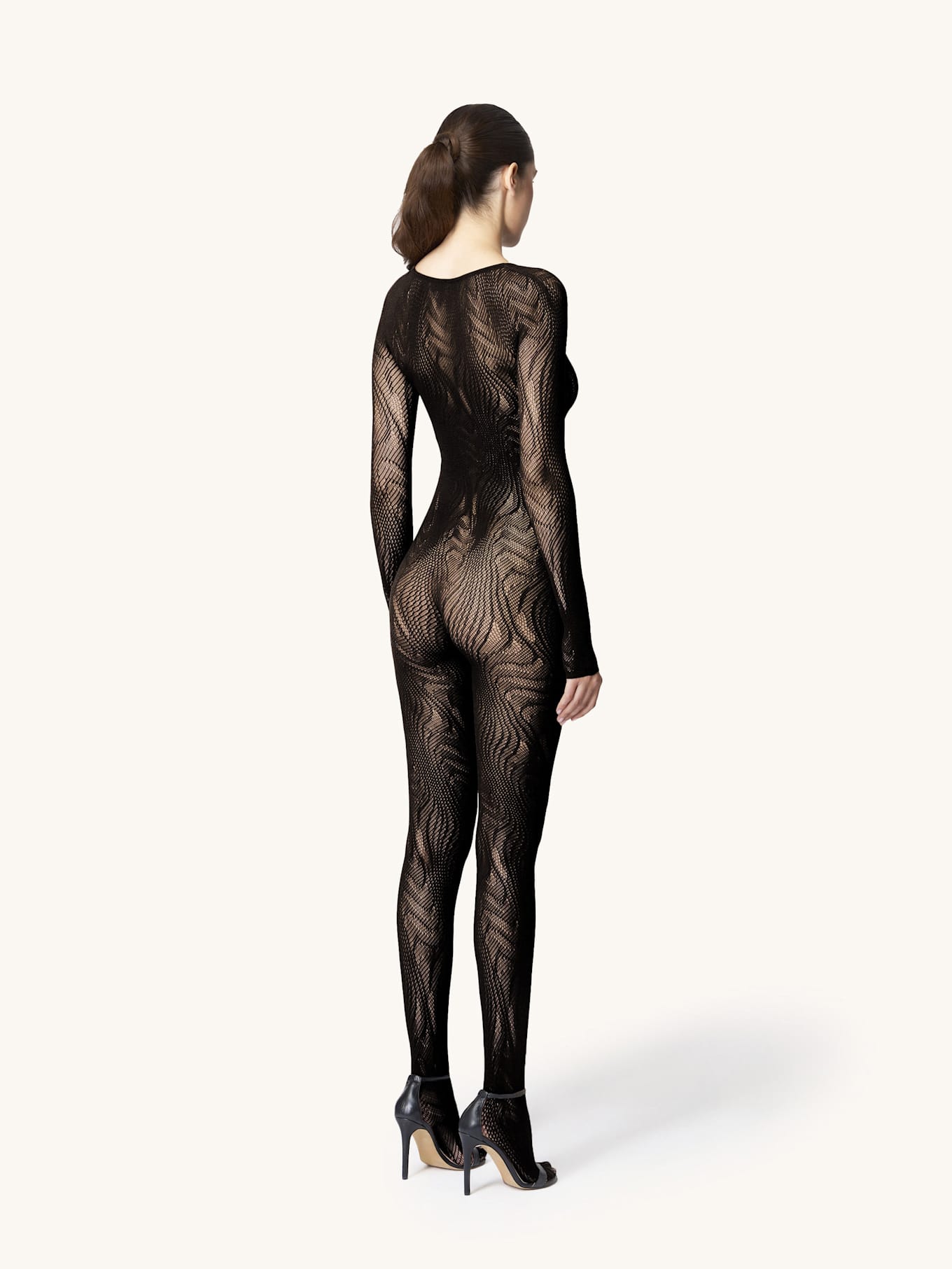 Wolford Hose SNAKE NET CATSUIT: SCHWARZ