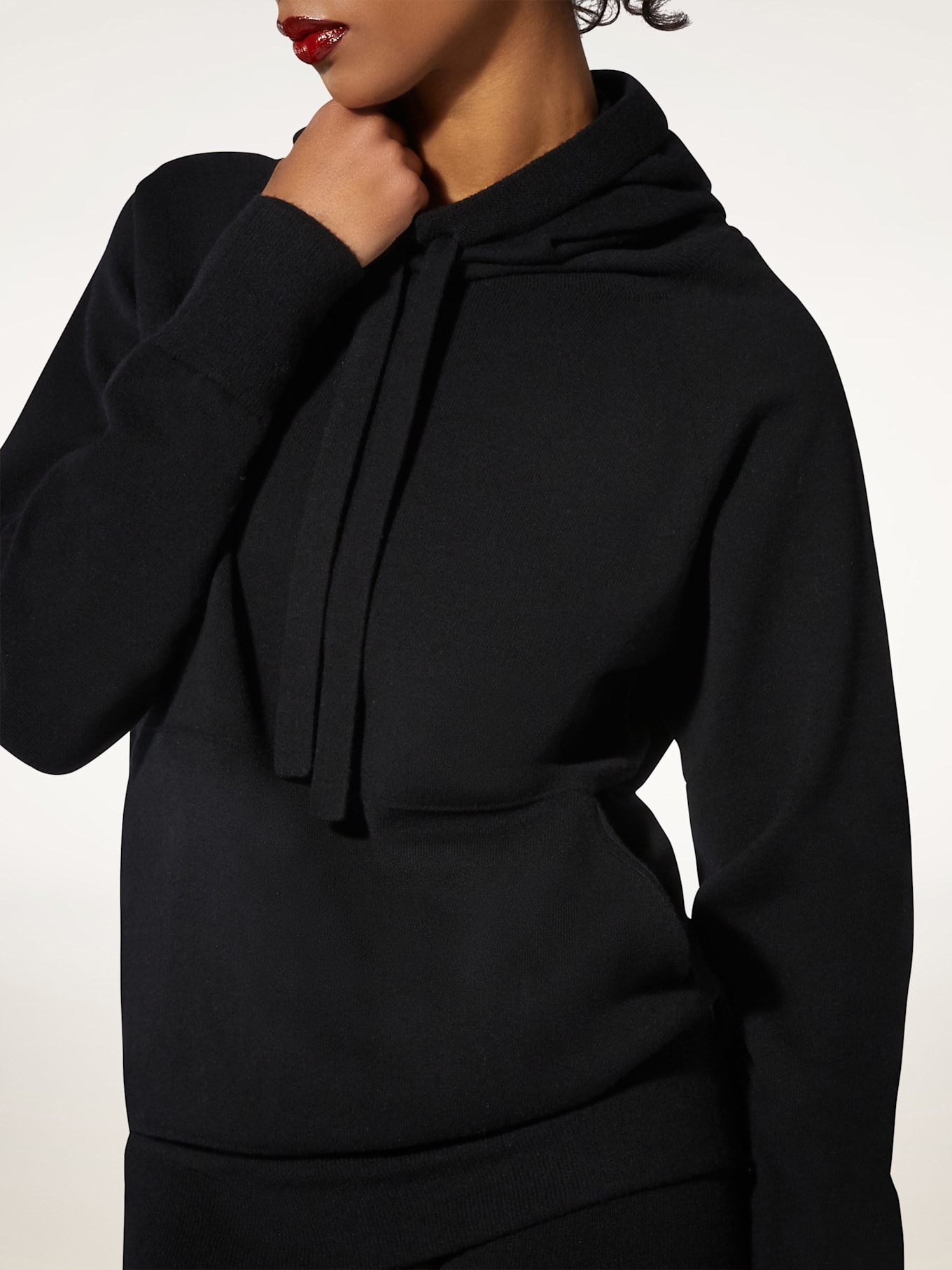 Wolford Wolford Hoodie Knit Sweats Top Long Sleeves: SCHWARZ