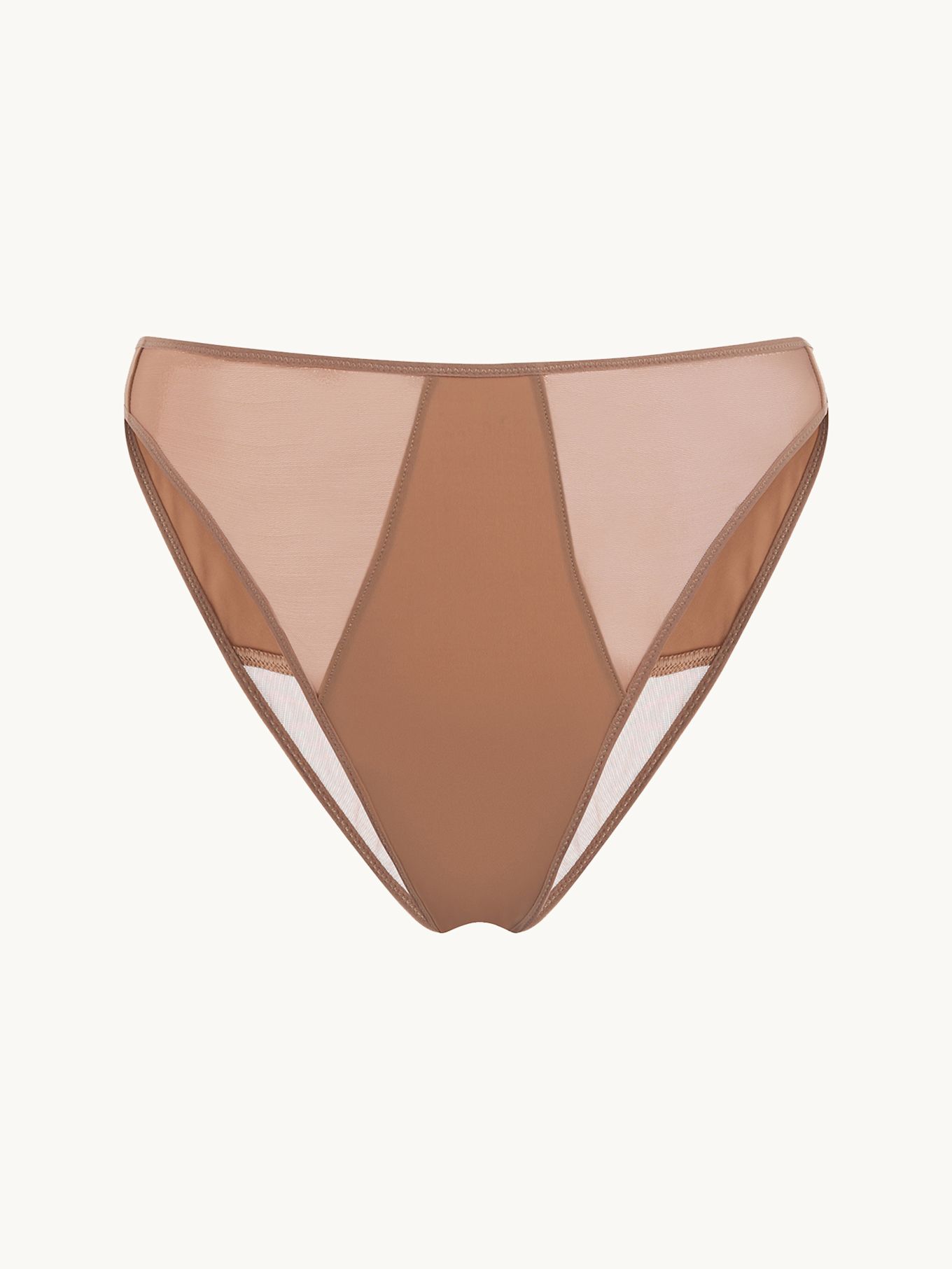 Wolford Lingerie Tanga SHEER OPAQUE BRIEF: CAMEL