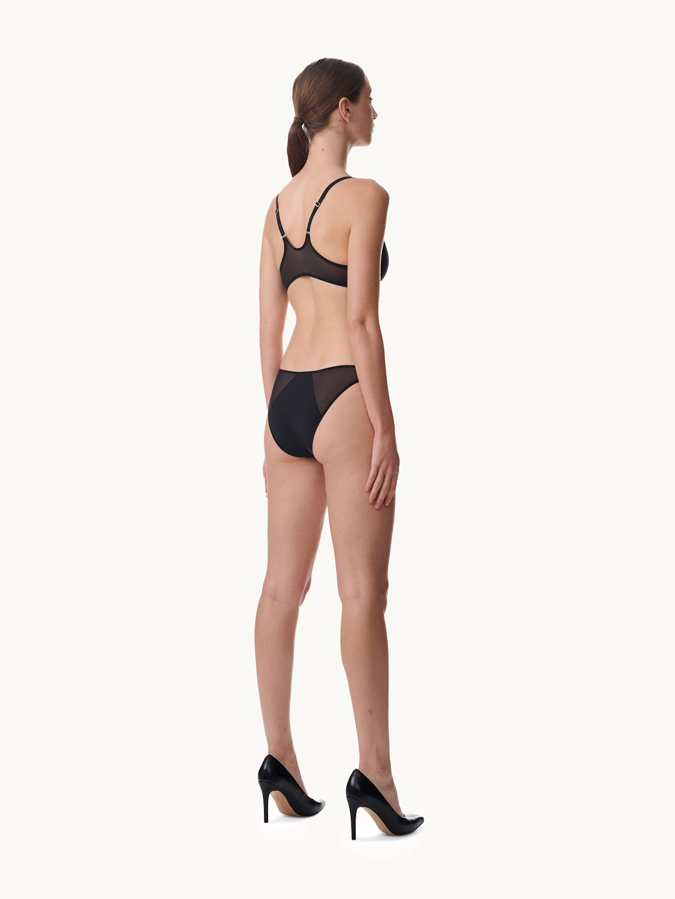 Wolford Lingerie Tanga SHEER OPAQUE BRIEF: SCHWARZ