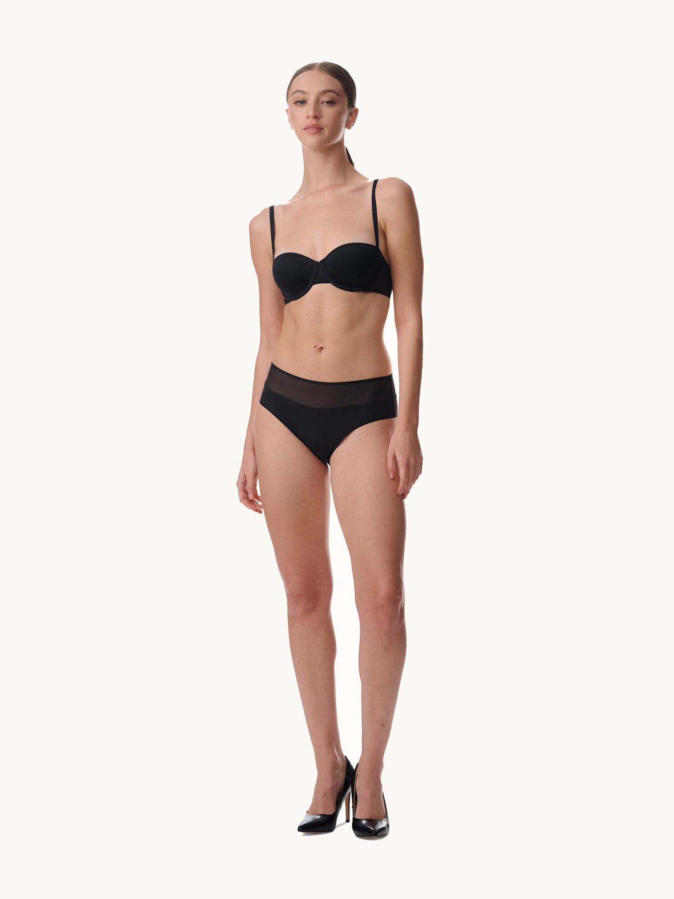 Wolford Lingerie Tanga SHEER OPAQUE PANTY: SCHWARZ