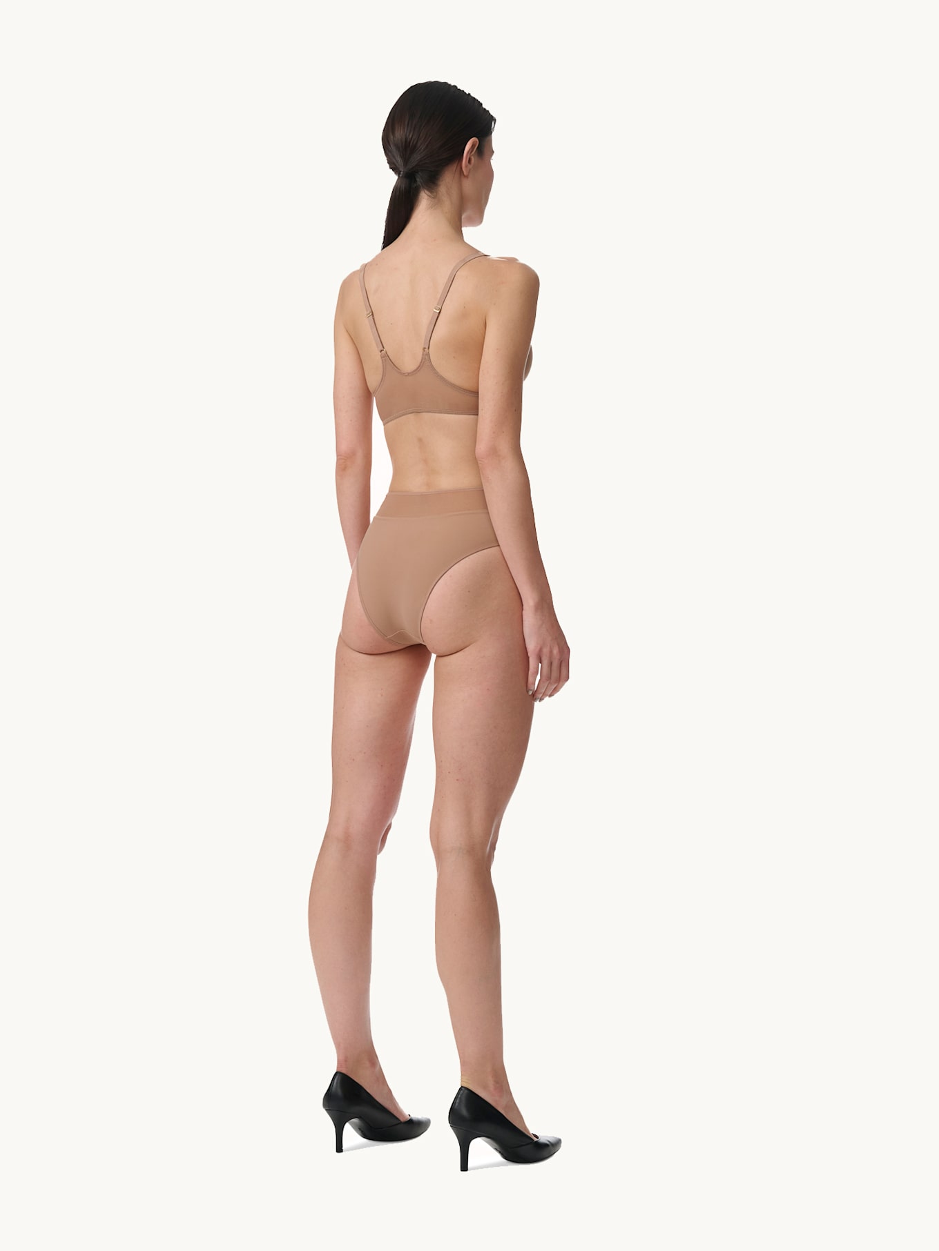 Wolford Lingerie Tanga SHEER OPAQUE PANTY: CAMEL