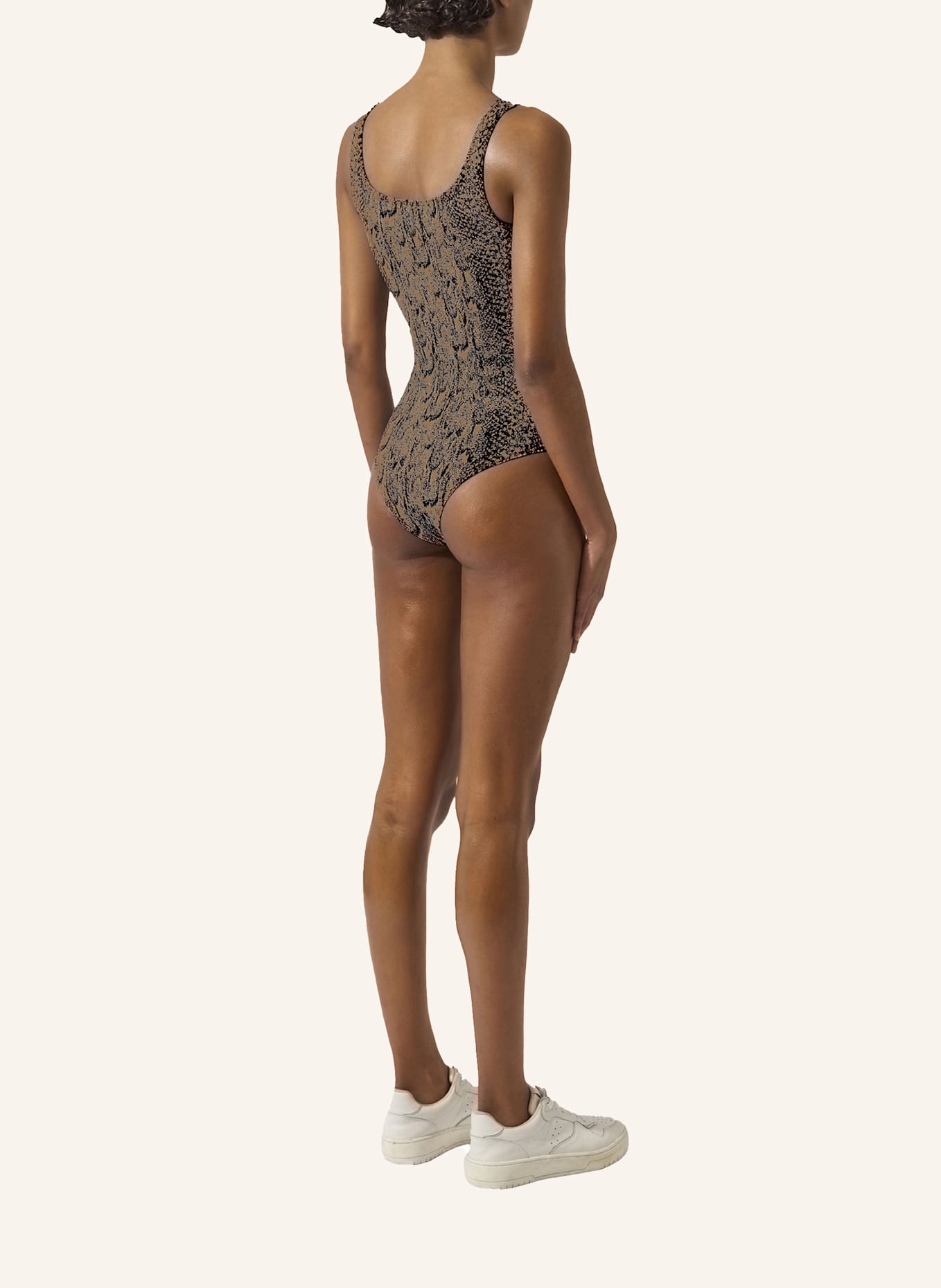 Wolford Body SEAMLESS PYTHON BODY: BEIGE/ SCHWARZ