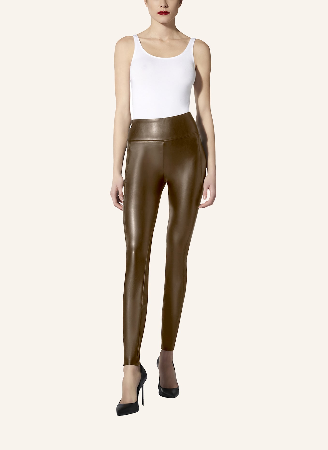 Wolford Leggings EDIE in Lederoptik: BRAUN